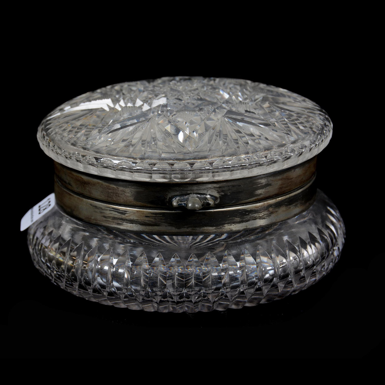 Jewel Box, ABCG, Pearl Pattern By Pairpoint: Jewel Box, American Brilliant Cut Glass, Pearl Pattern By Pairpoint, 3" x 5", Ray Cut Base, Mike and Mary Ann Callahan Collection.