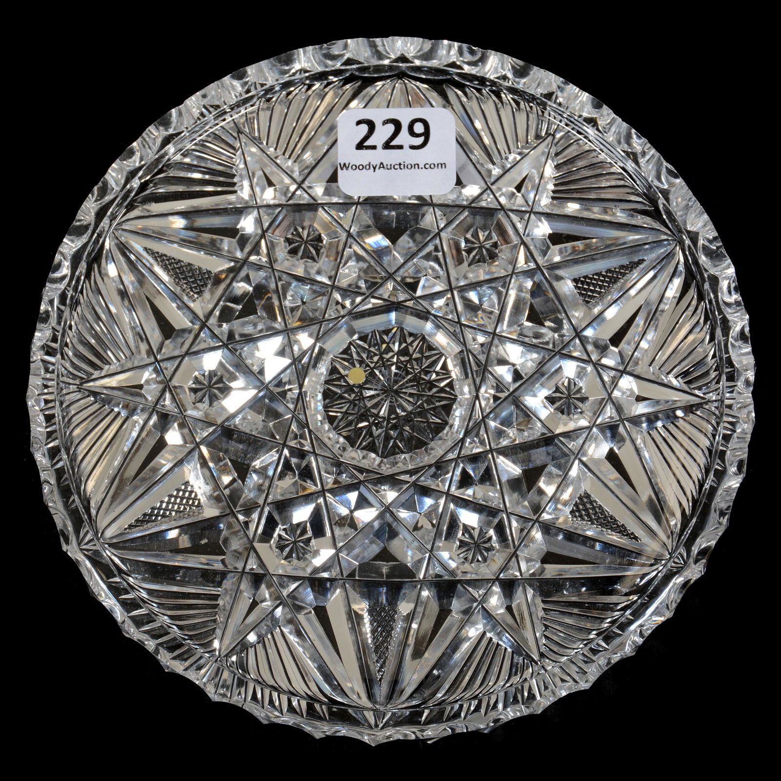 Wine Coaster, ABCG, Signed Libbey Pattern #206: Wine Coaster, American Brilliant Cut Glass, Signed Libbey Pattern #206, 5.25", Private Collection, KS.