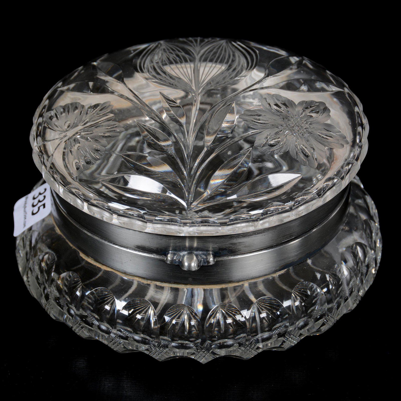 Jewel Box, ABCG, Murillo Pattern By Pairpoint: Jewel Box, American Brilliant Cut Glass, Murillo Pattern By Pairpoint, 2.75" x 5", Private Collection, KS.