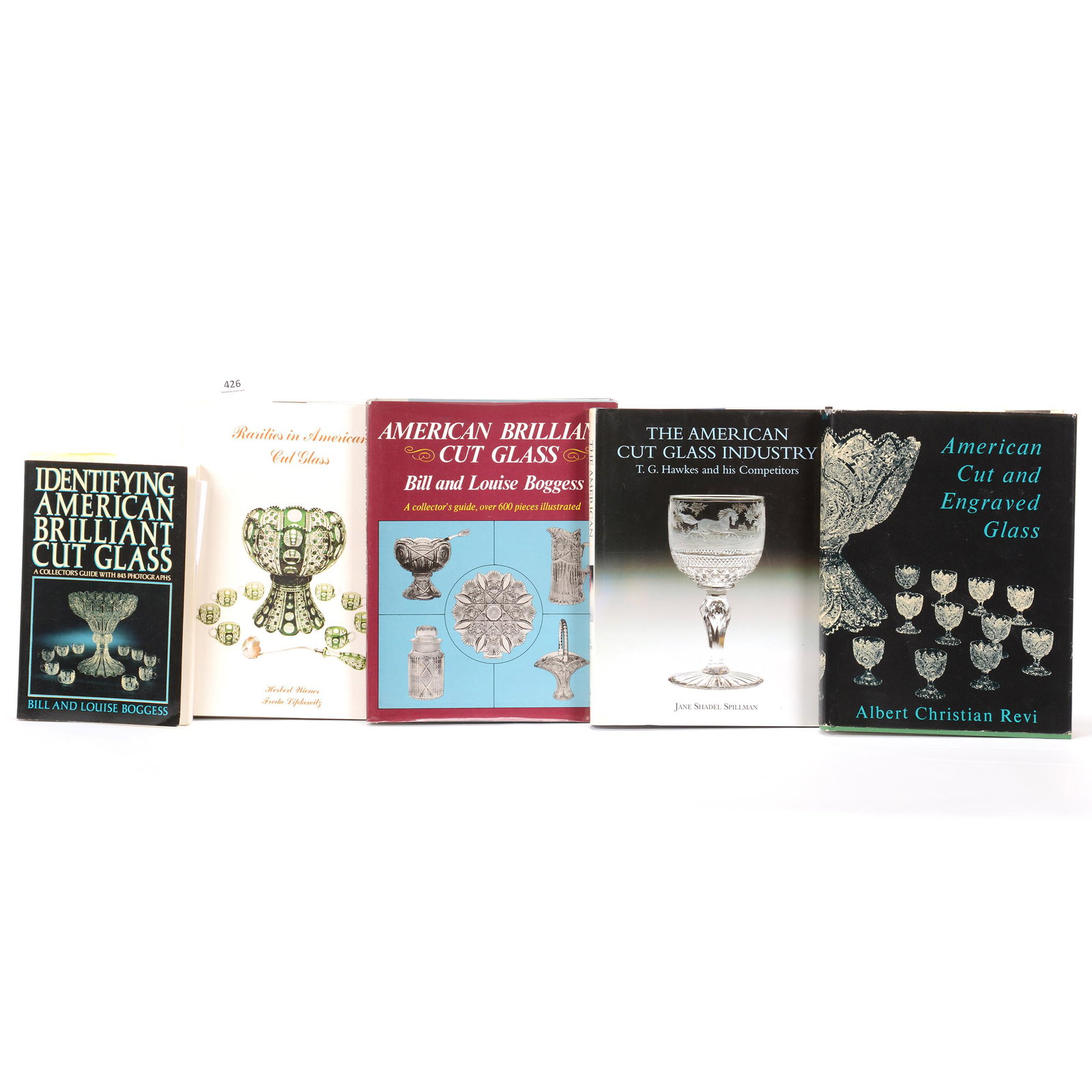 (5) Books About American Brilliant Cut Glass: (5) Books About American Brilliant Cut Glass, (1) Rarities In American Cut Glass By Herbert Wiener & Freda Lipkowitz, 1975, (1) American Cut Glass Industry, T.G. Hawkes & His Competitors By Jane Shade
