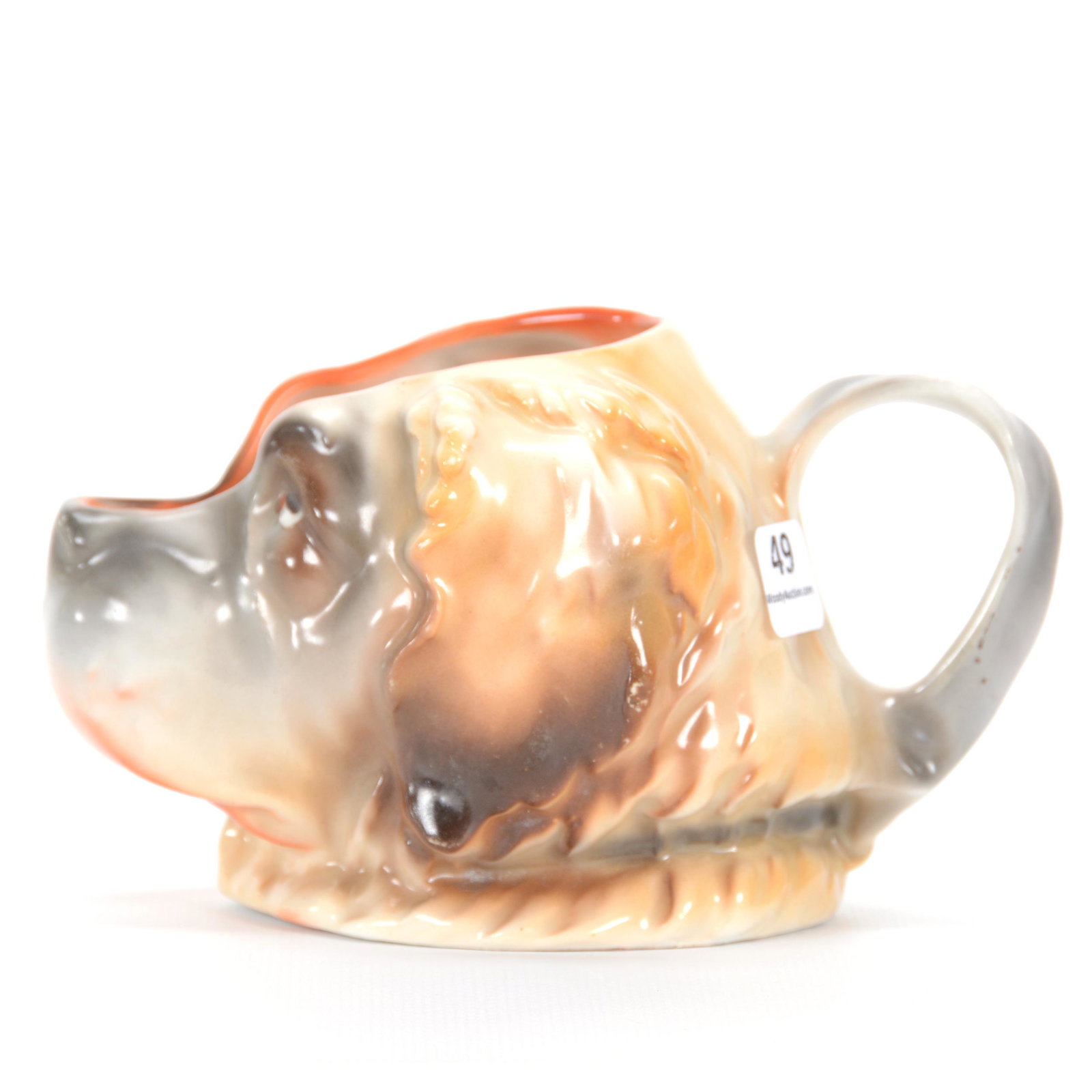 Milk Pitcher, Royal Bayreuth, St. Bernard Dog: Milk Pitcher, Royal Bayreuth, St. Bernard Dog, 4", Unmarked , Private Estate Collection, TX