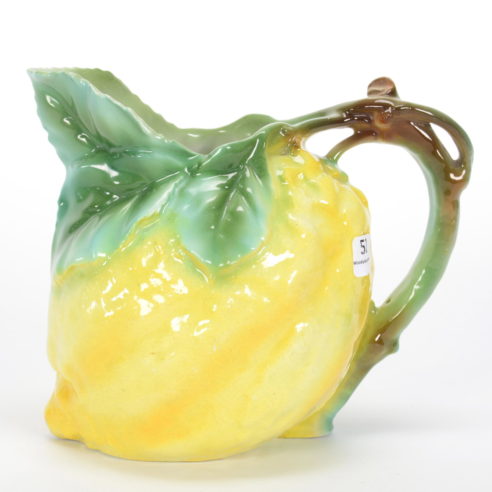Water Pitcher, Royal Bayreuth Blue Mark, Lemon: Water Pitcher, Royal Bayreuth Blue Mark, Lemon, 6.75", Private Estate Collection, TX