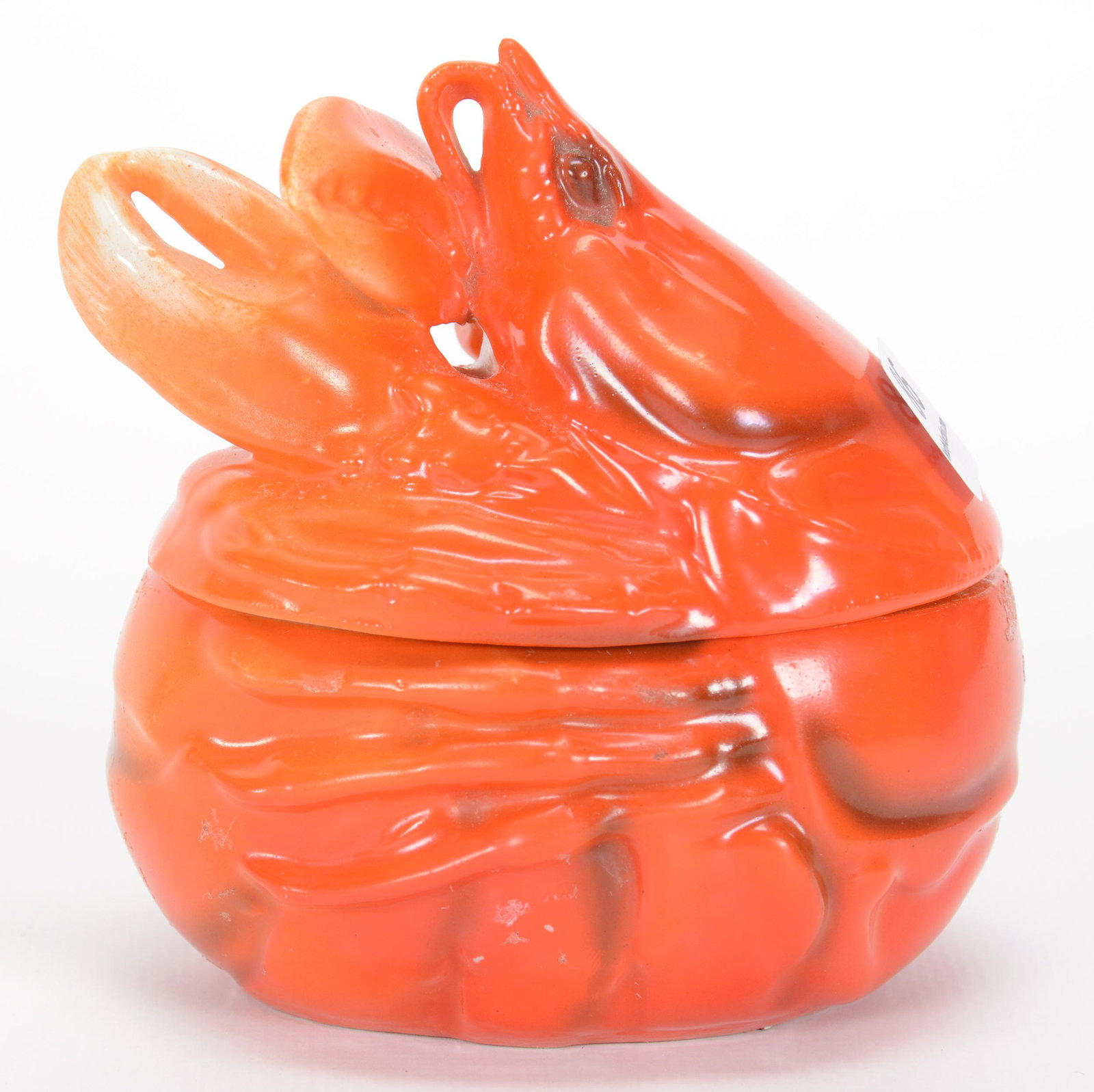 Covered Jar, Royal Bayreuth Blue Mark, Red Lobster: Covered Jar, Royal Bayreuth Blue Mark, Red Lobster, 4", Private Estate Collection, TX
