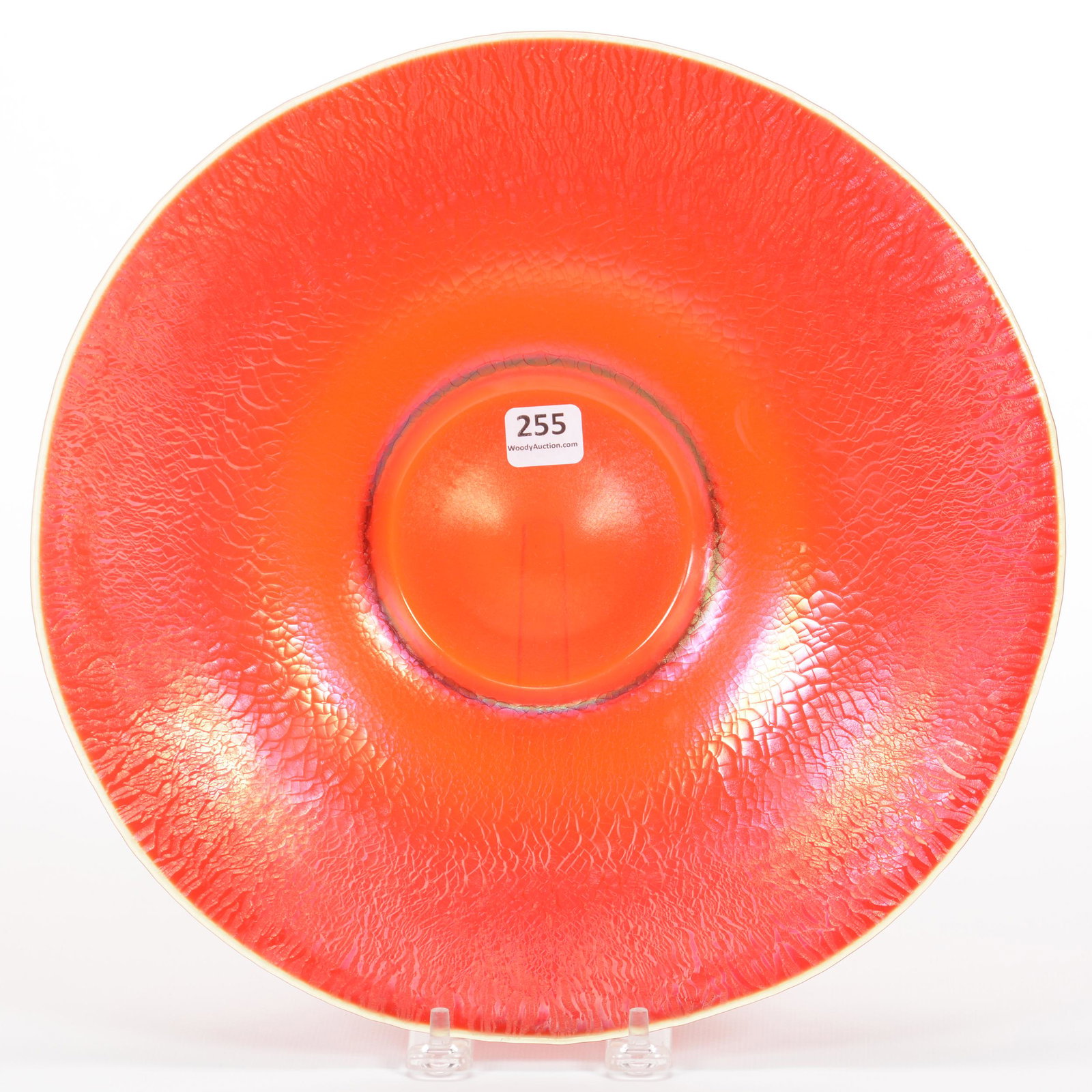 Plate, Red Stretch Glass Attributed To West Germany: Plate, Red Stretch Glass Attributed To West Germany, 11.25", Polished Pontil Base, Circa 1960's-1970's, Private Estate Collection, TX. UPDATED 1-20-21: Corrected Attribution and added Circa Informatio