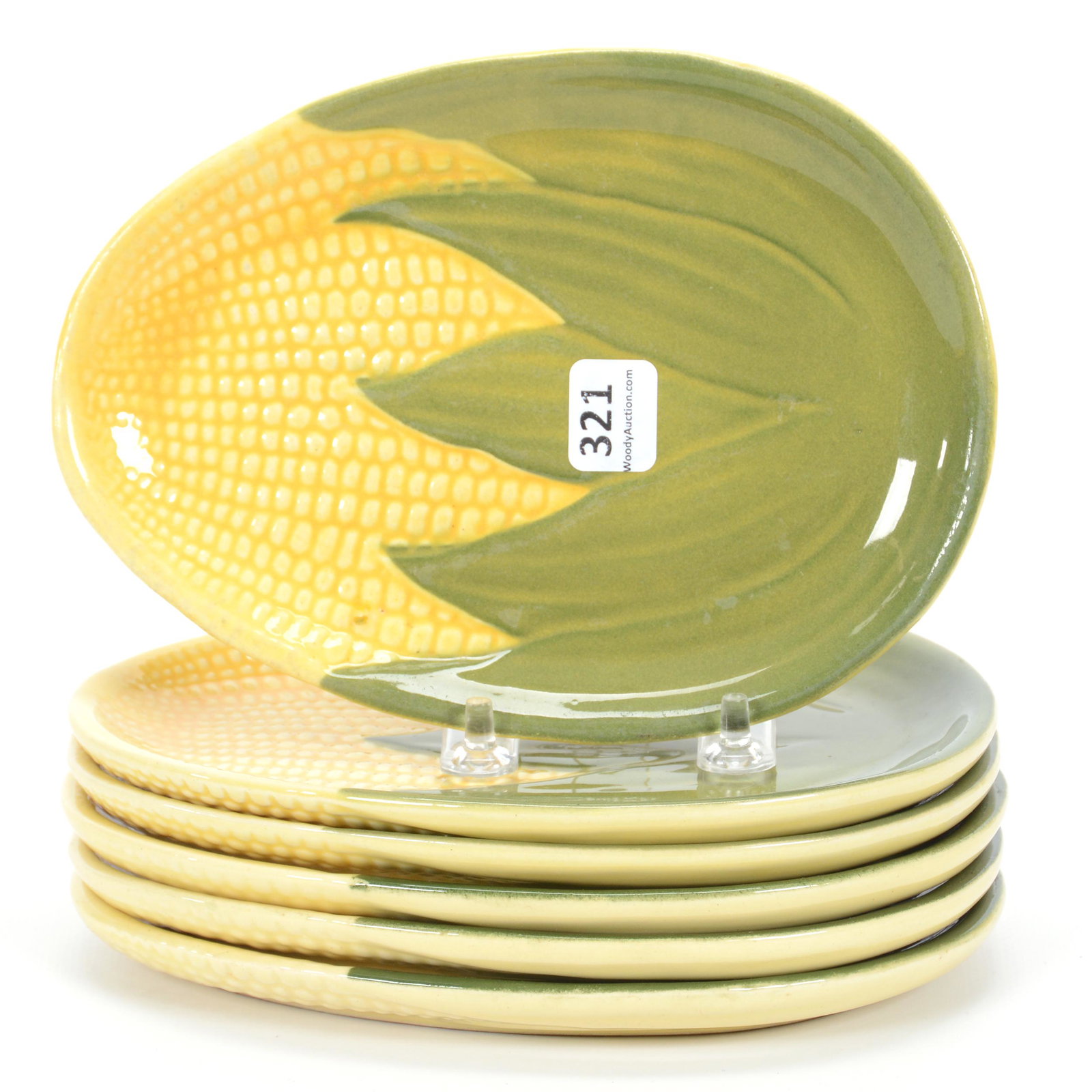 (6) Dessert Plates, Shawnee Pottery Corn King: (6) Dessert Plates, Shawnee Pottery Corn King, 7.25" x 5.5", #93, Private Estate Collection, TX