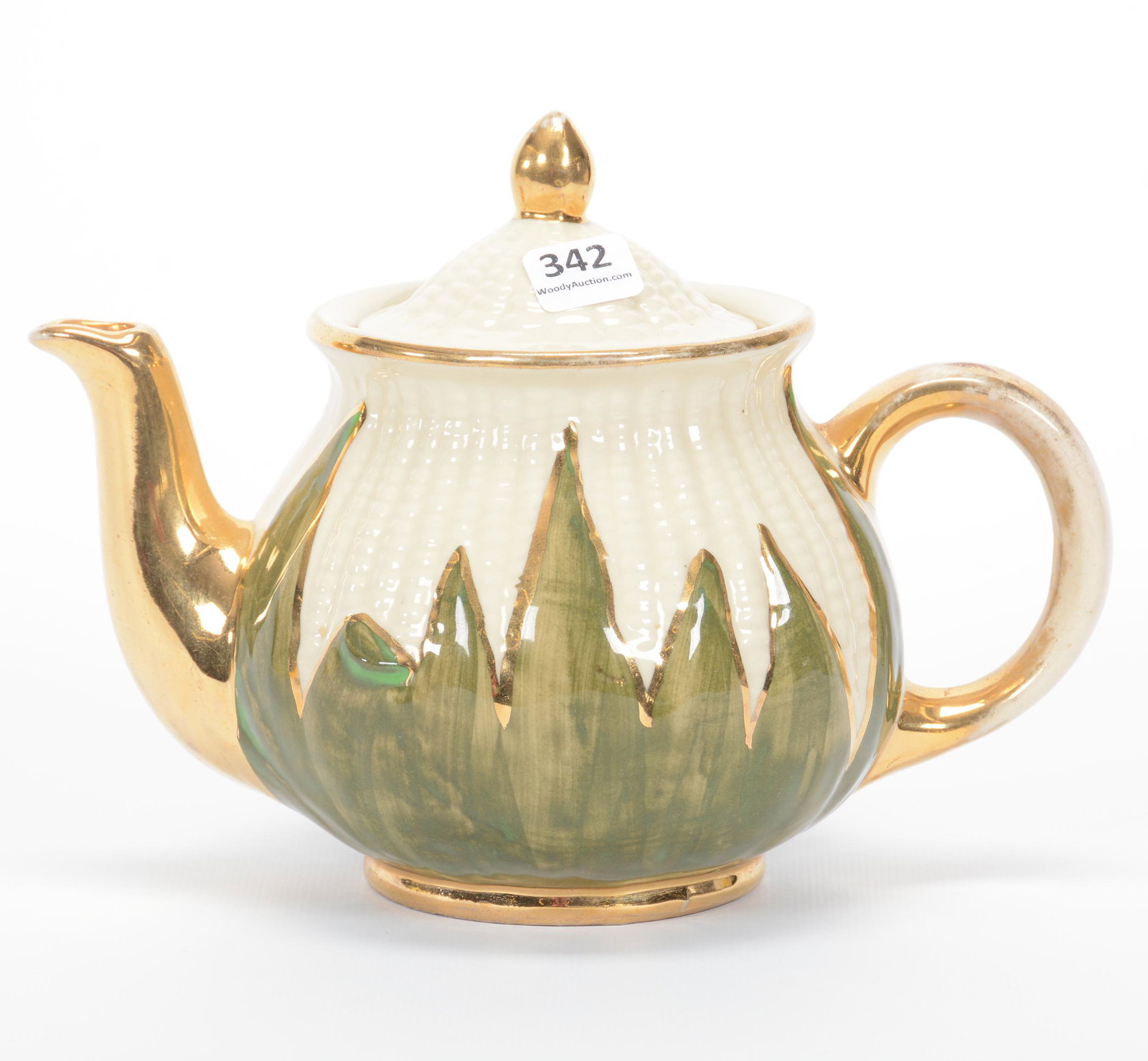 (1) Tea Pot, Shawnee Pottery Corn Queen: (1) Tea Pot, Shawnee Pottery Corn Queen, 6.5" x 9", Gold Trim Highlights, Private Estate Collection, TX