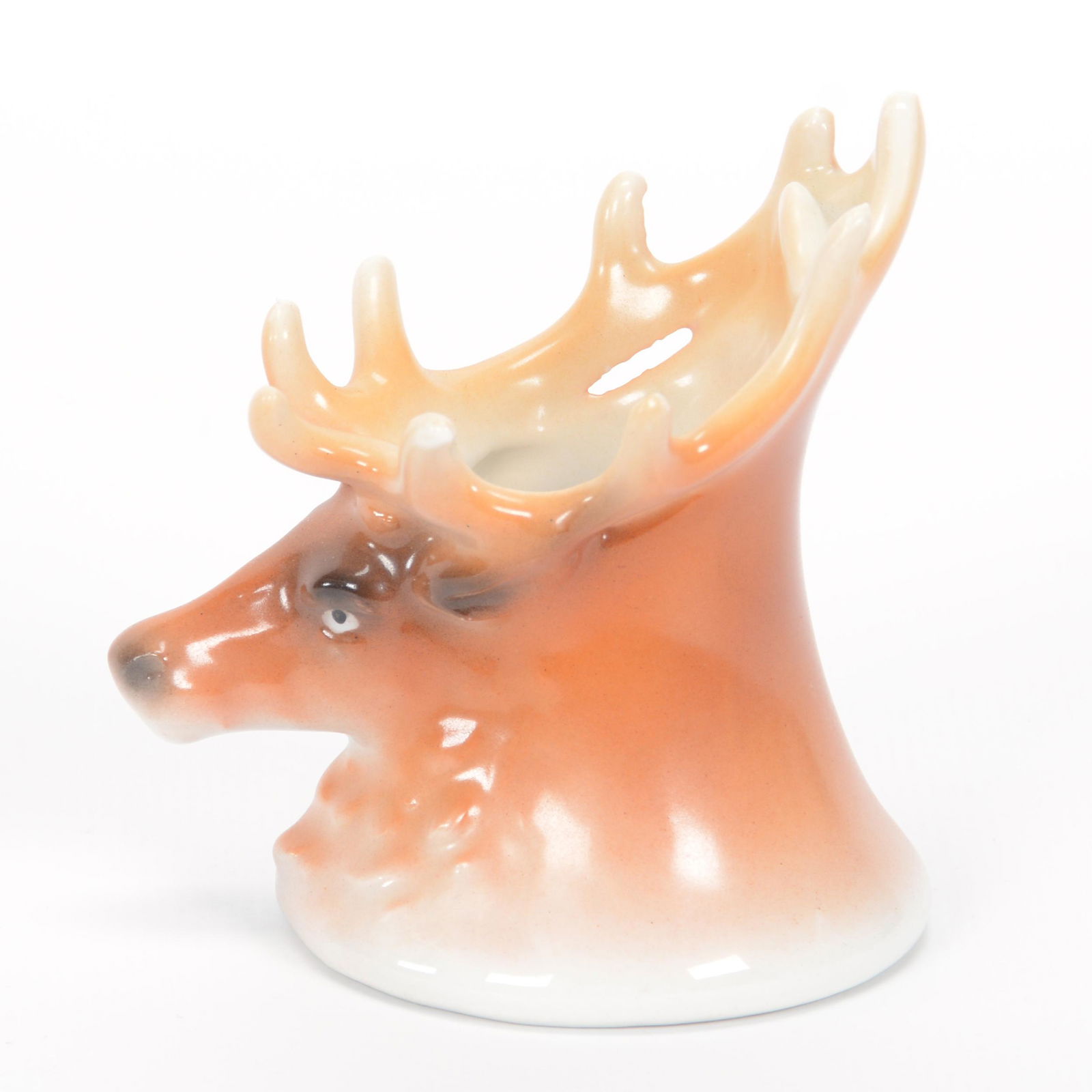 Toothpick Holder Marked Royal Bayreuth, Elk: Toothpick Holder Marked Royal Bayreuth, Elk, 3", Green Mark, Private Midwest Collection