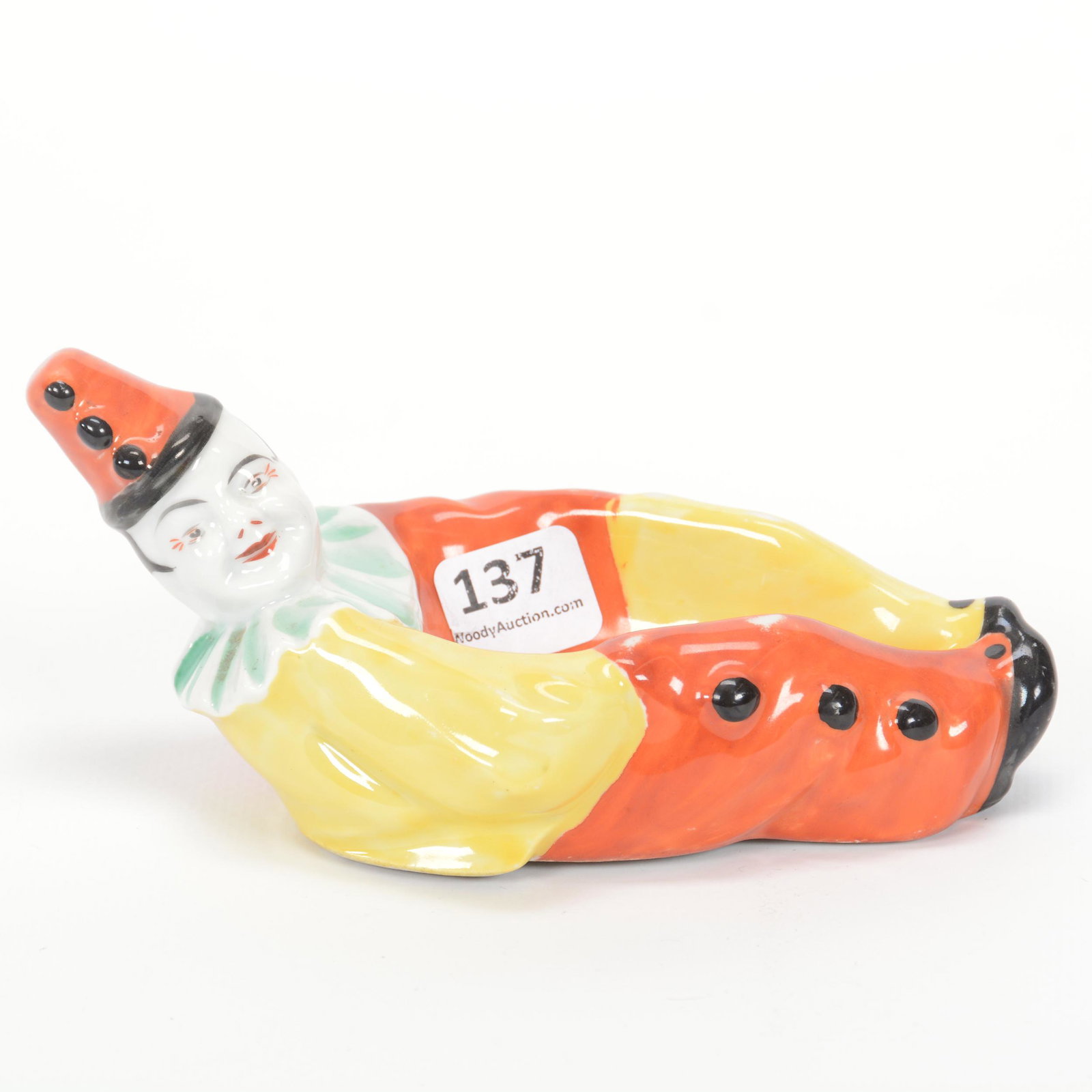 Pipe Rest Unmarked Royal Bayreuth Harlequin Clown: Pipe Rest Unmarked Royal Bayreuth Harlequin Clown, 2.5" x 5.5", Private Midwest Collection