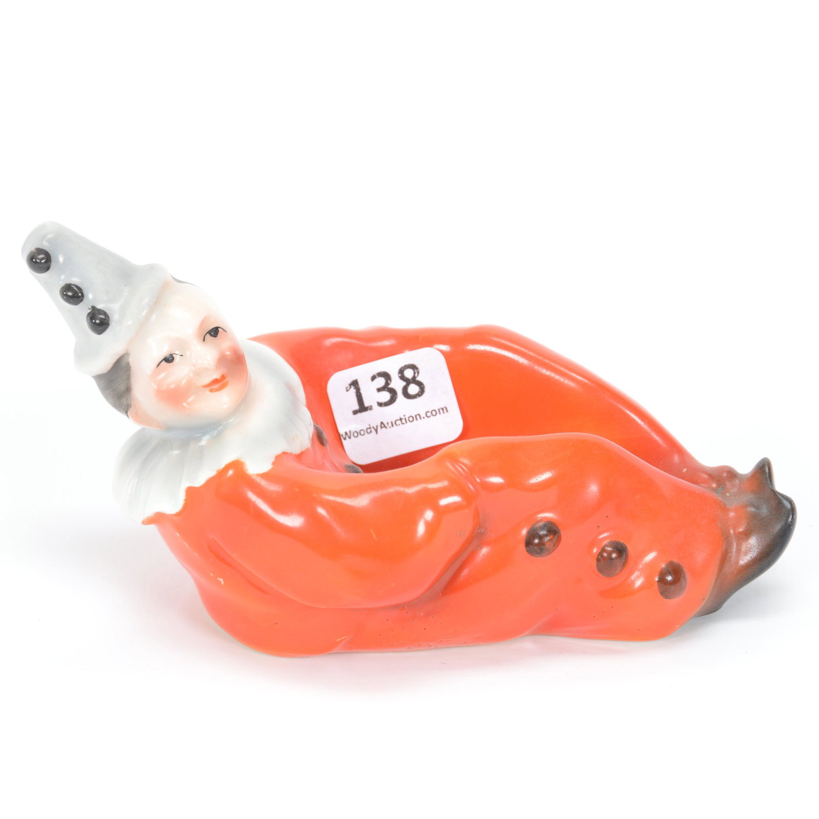 Pipe Rest Unmarked Royal Bayreuth Red Clown: Pipe Rest Unmarked Royal Bayreuth Red Clown, 2.75" x 5", Private Midwest Collection