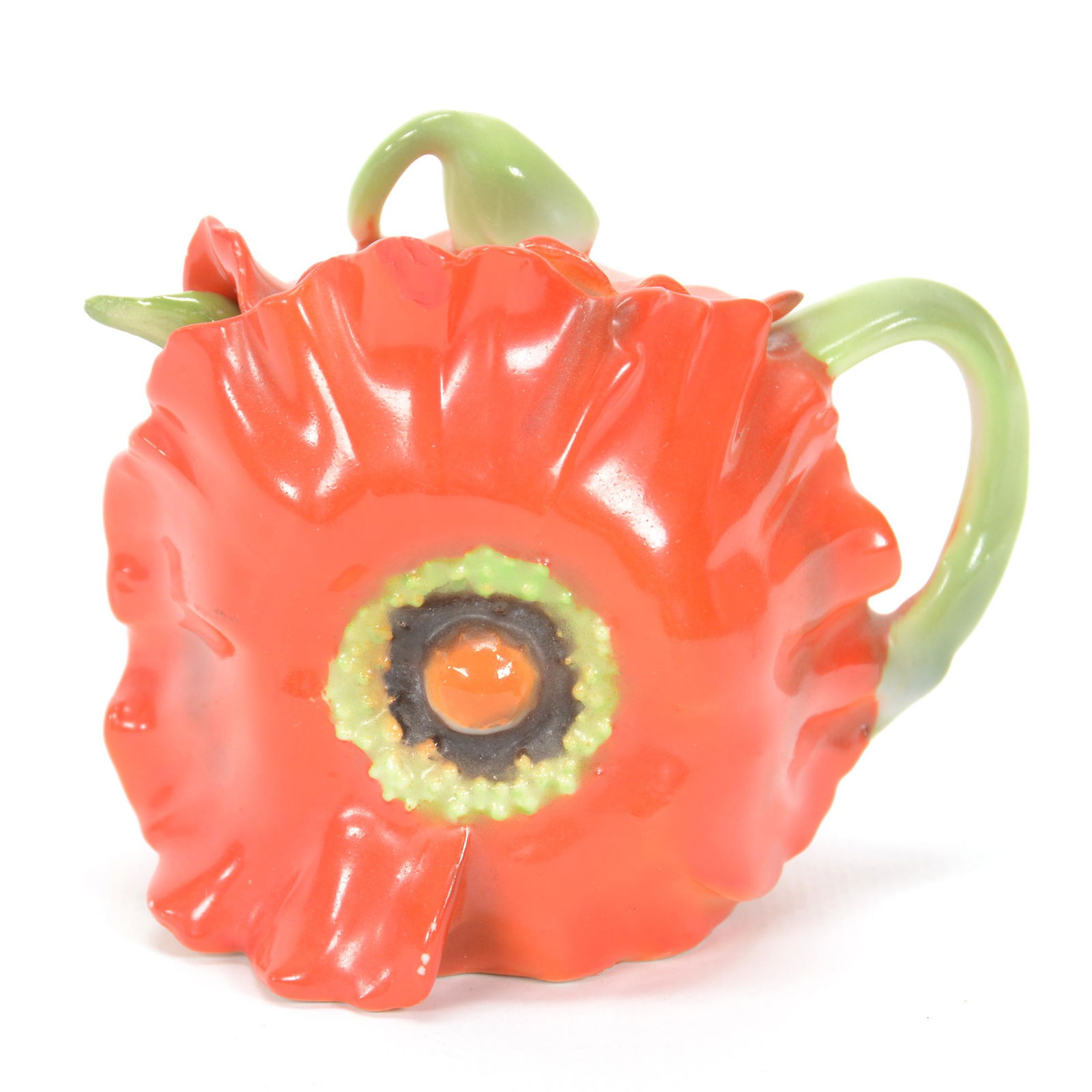 Mustard Jar Marked Royal Bayreuth Red Poppy: Mustard Jar Marked Royal Bayreuth Red Poppy, 3.5", Blue Mark, Private Midwest Collection