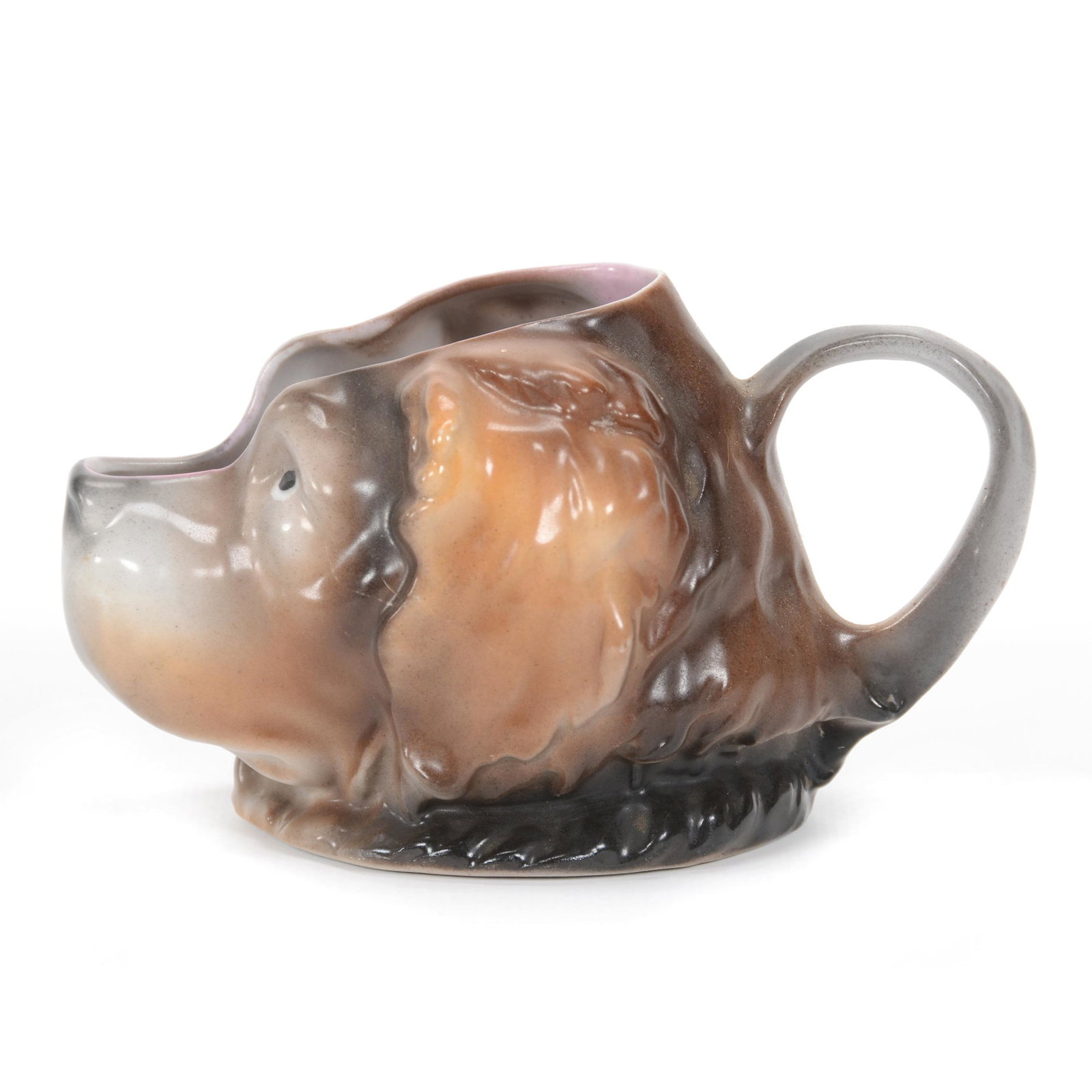 Creamer Marked Royal Bayreuth St. Bernard: Creamer Marked Royal Bayreuth St. Bernard, 3.25", Blue Mark, Brown And Gray Tones, Private Midwest Collection