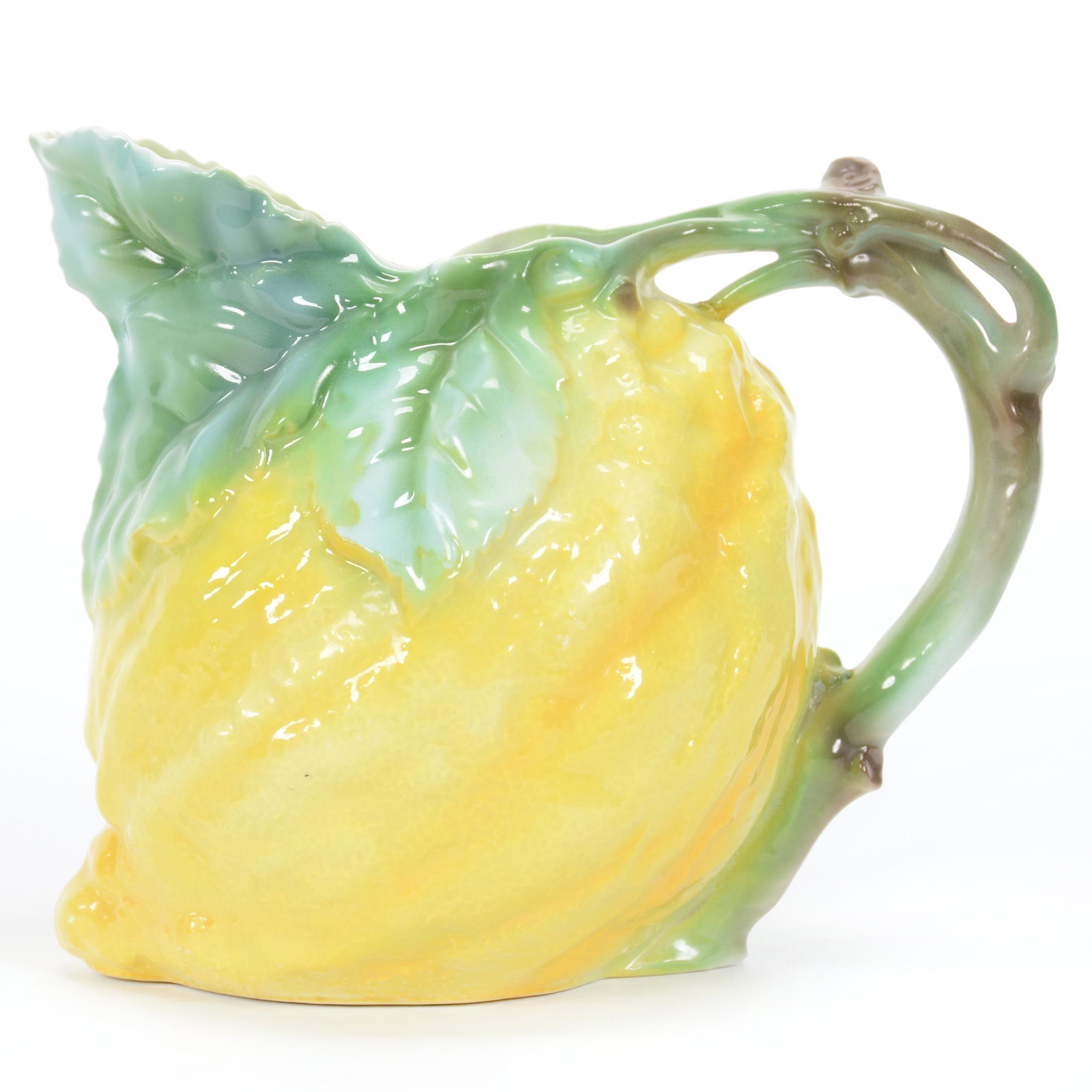 Lemonade Pitcher Marked Royal Bayreuth Lemon: Lemonade Pitcher Marked Royal Bayreuth Lemon, 7.75", Blue Mark, Small Chip On Rim, Private Midwest Collection