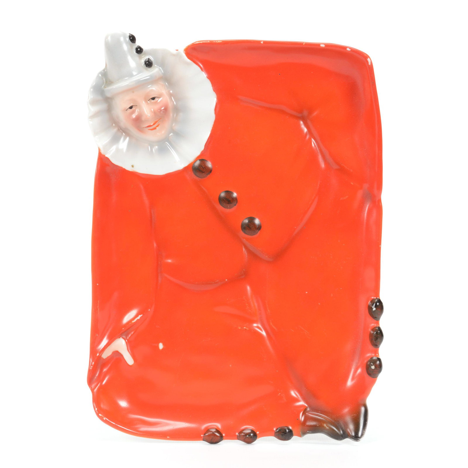 Dresser Tray Marked Royal Bayreuth Red Clown: Dresser Tray Marked Royal Bayreuth Red Clown, 10" x 7", Blue Mark, Private Midwest Collection