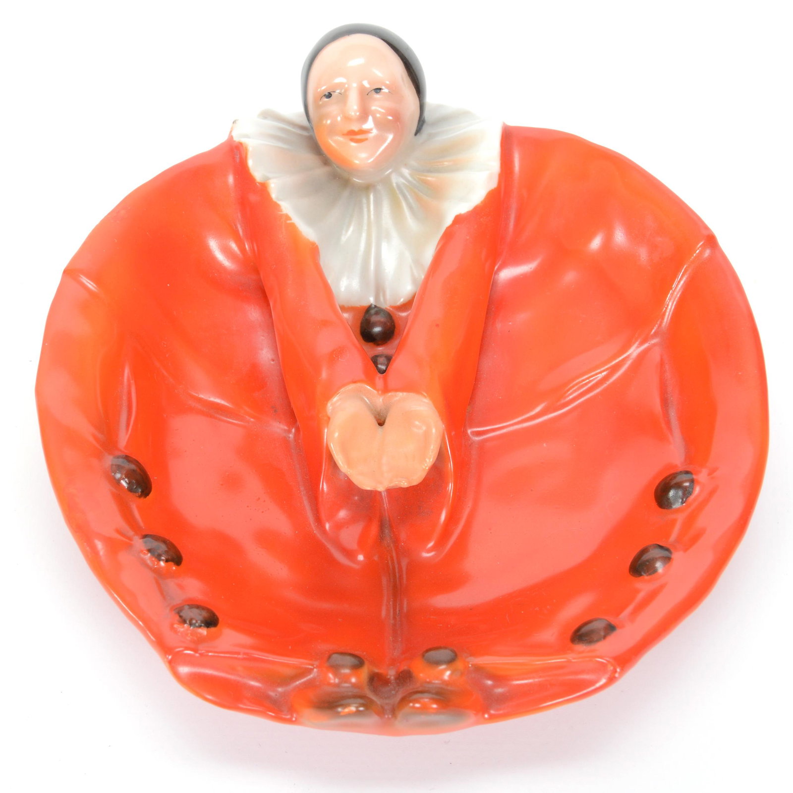 Candy Dish Marked Royal Bayreuth Red Clown: Candy Dish Marked Royal Bayreuth Red Clown, 7", Blue Mark, Private Midwest Collection