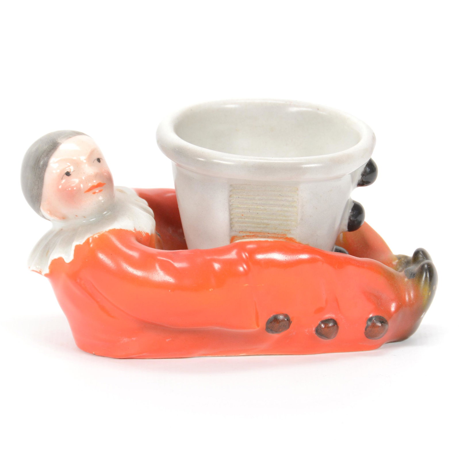 Match Holder With Striker Royal Bayreuth Red Clown: Match Holder With Striker Royal Bayreuth Red Clown, 2.5" x 4.5", Blue Mark, Private Midwest Collection