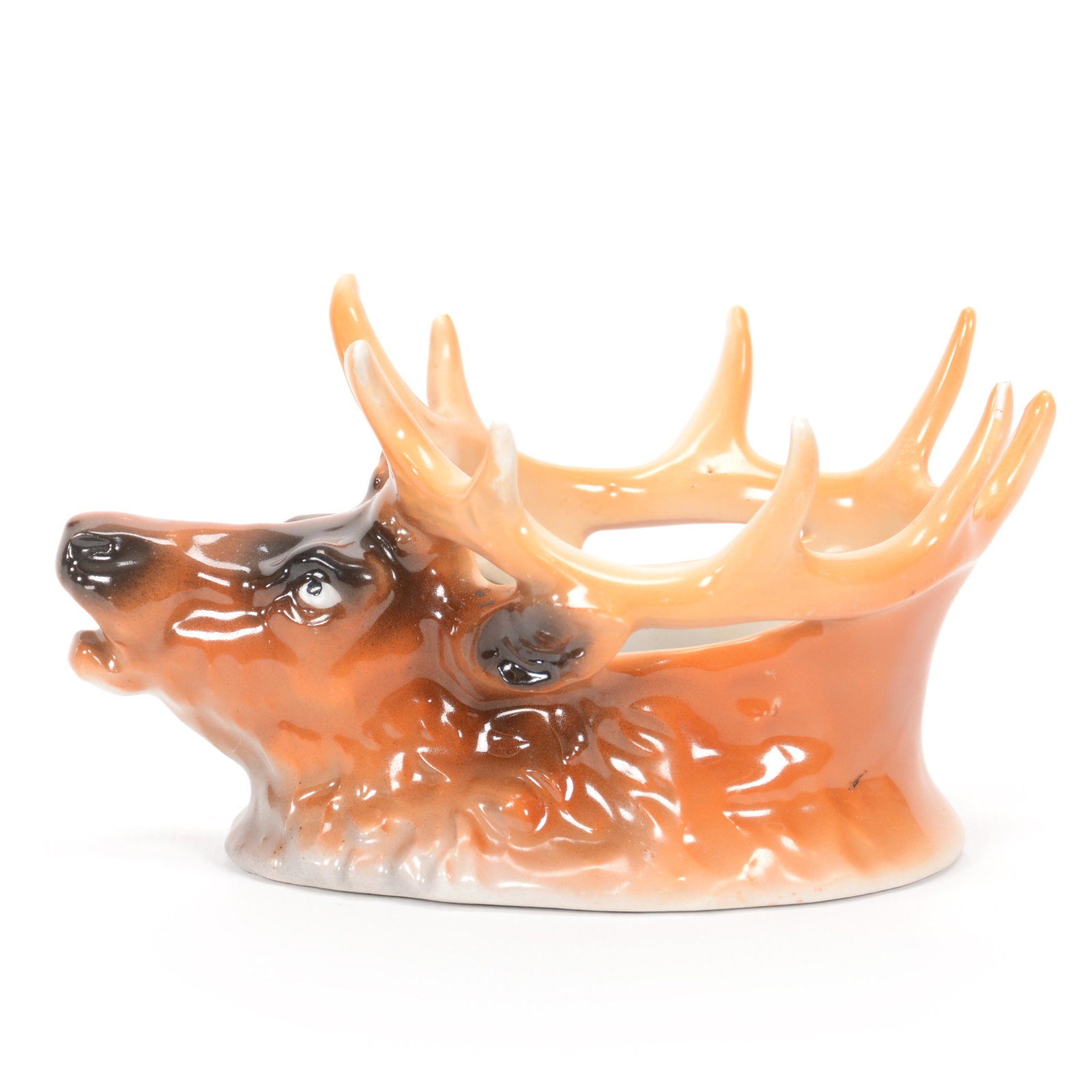 Pin Cushion Marked Royal Bayreuth Elk: Pin Cushion Marked Royal Bayreuth Elk, 3" x 5.25", Blue Mark, Private Midwest Collection