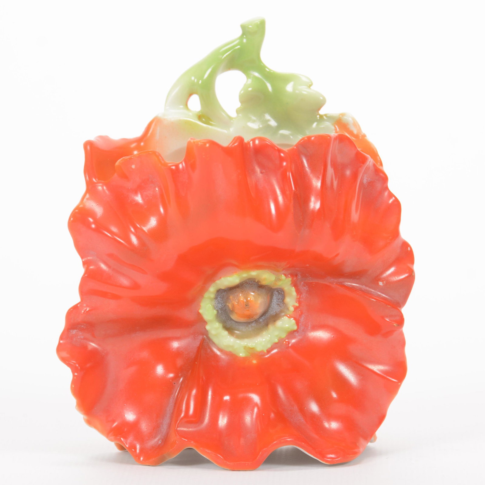 Match Holder Unmarked Royal Bayreuth Red Poppy: Match Holder Unmarked Royal Bayreuth Red Poppy, 4.5", Wall Mount, Private Midwest Collection