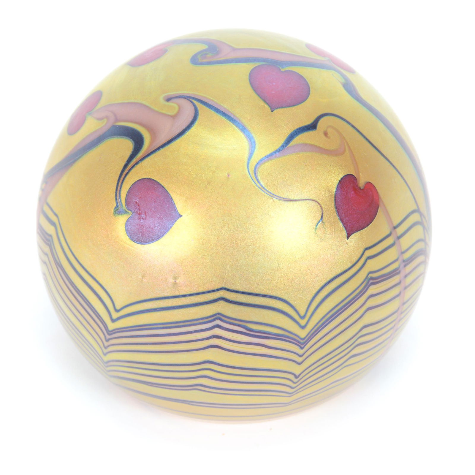 Contemporary Paperweight Signed Orient & Flume: Contemporary Paperweight Signed Orient & Flume, 2.5" x 3", Dated 1977, Missouri private collection