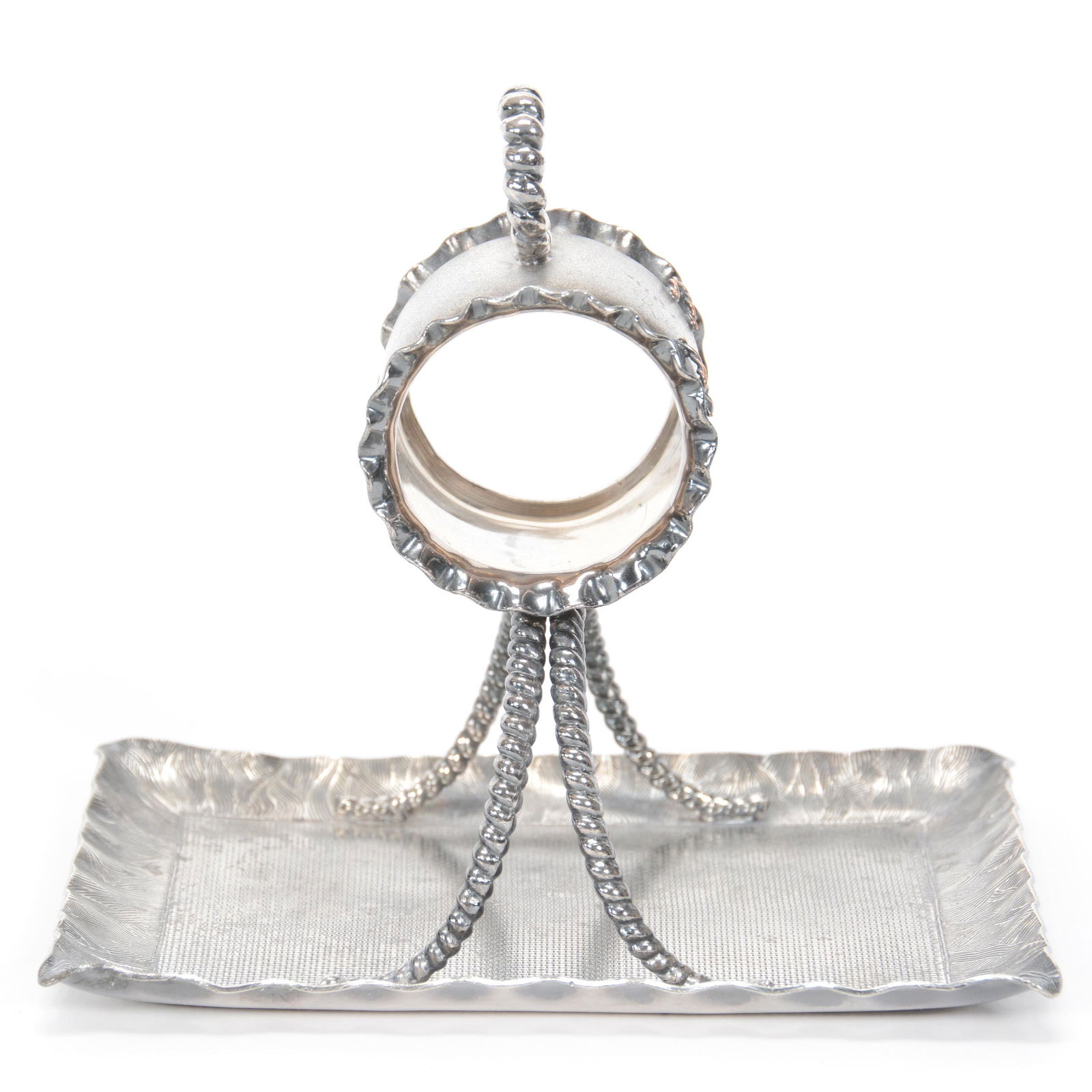 Victorian Silverplate Napkin Ring, Pairpoint #214: Victorian Silverplate Napkin Ring, Pairpoint #214, 5" x 5.5", Engraved "Remembrance", Ohio private collection