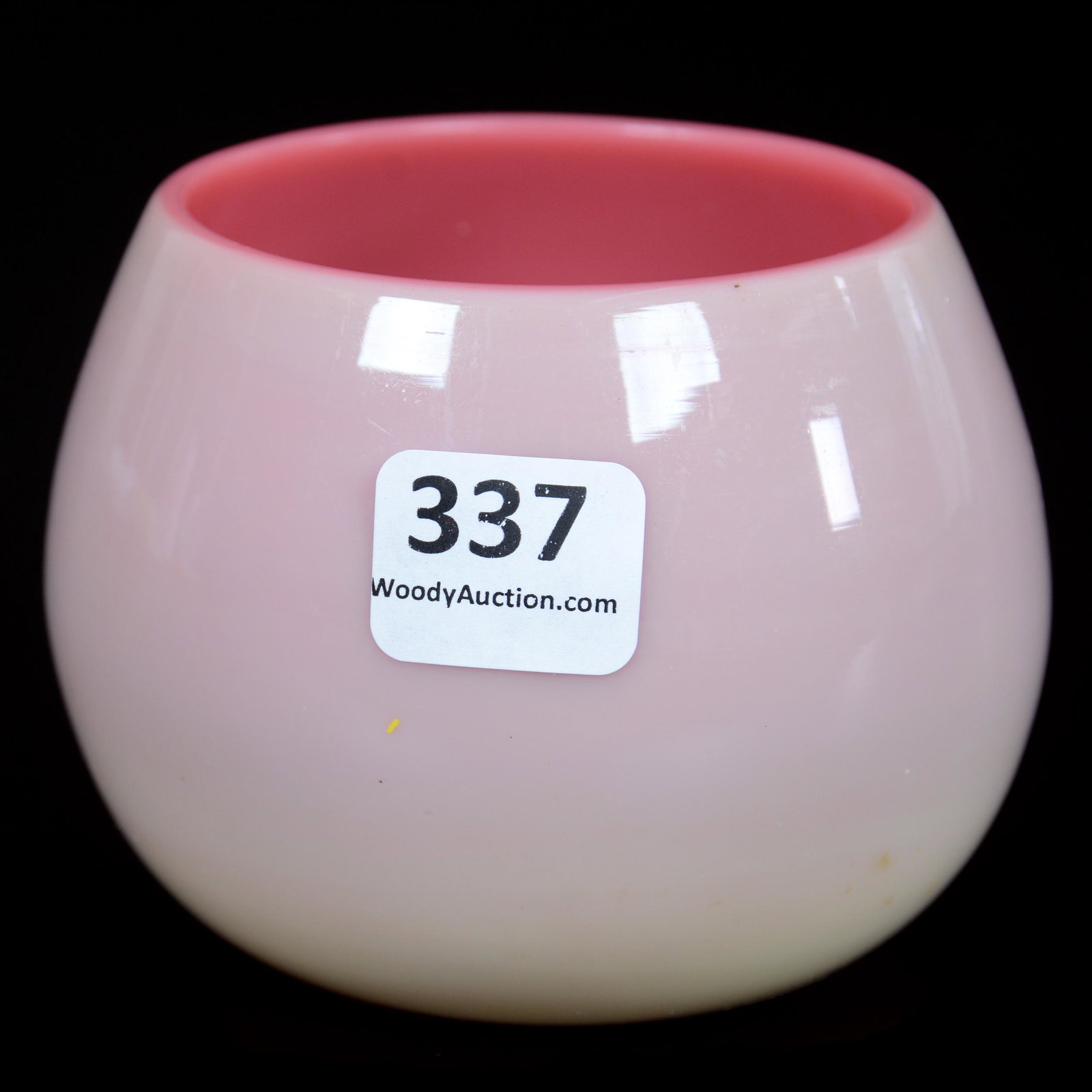 Rose Bowl, Glossy Burmese Art Glass: Rose Bowl, Glossy Burmese Art Glass, 2.75" x 3.5", NE Kansas private collection