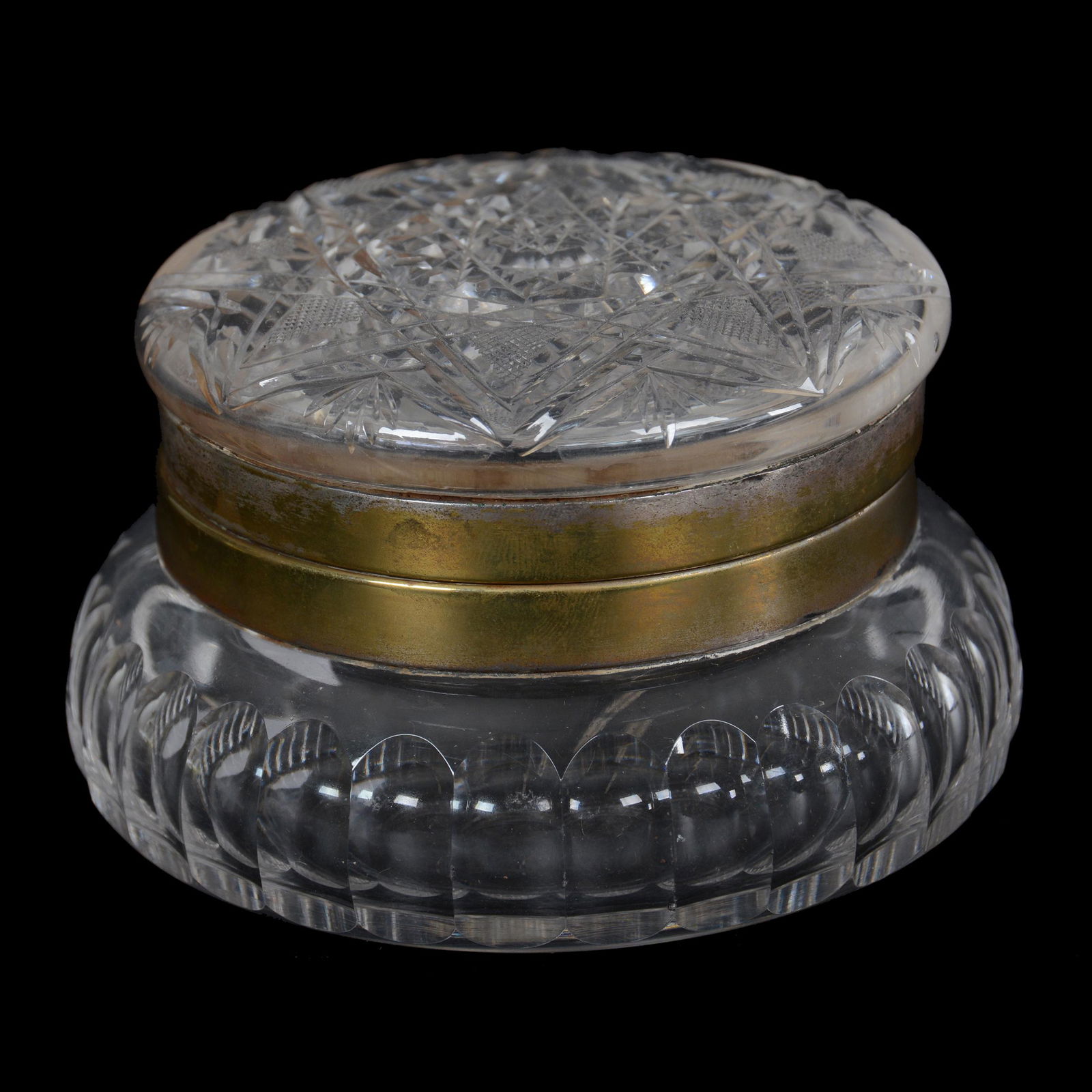 Jewel Box, ABCG, C.F. Monroe: Jewel Box, ABCG, C.F. Monroe, 2.5" X 4.25", Hobstar Cut Lid, Long Thumbprint Base, Florida Collection