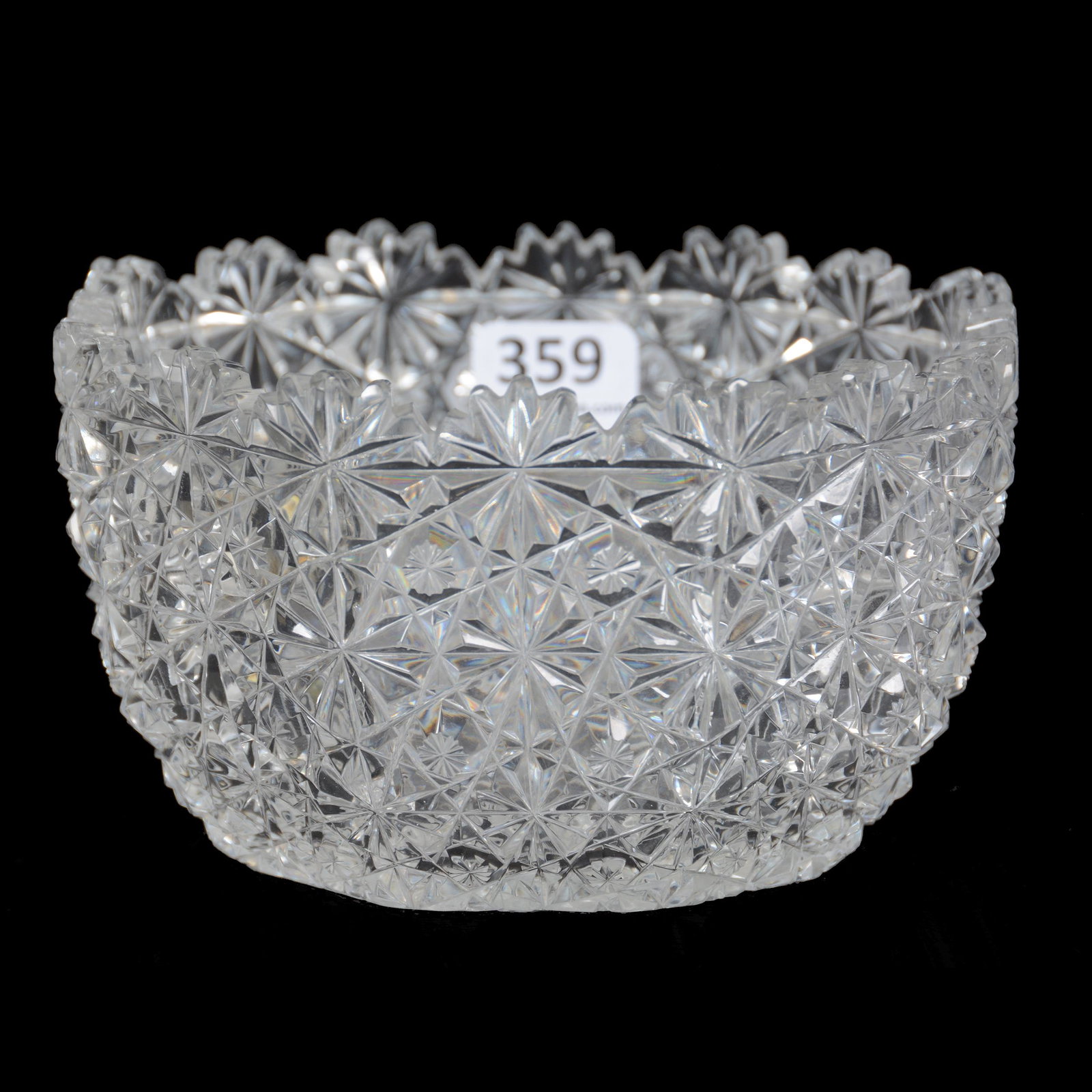 Bowl, Eight-Sided, ABCG: Bowl, Eight-Sided, ABCG, 2.75" X 5", Russian Pattern With Star Cut Buttons, Ray Cut Base, Bernard F. Jamison Collection