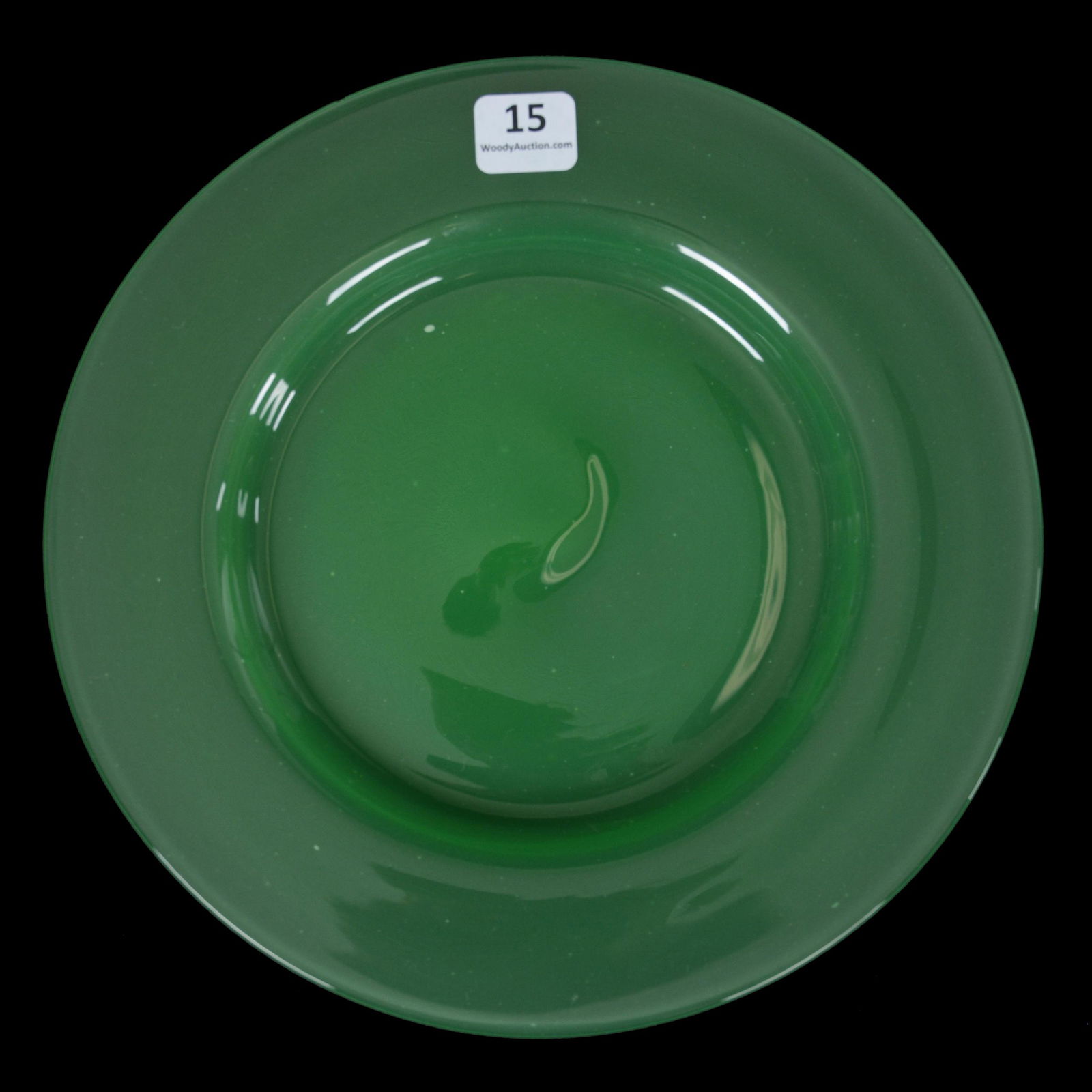 Plate, Unmarked Steuben Green Jade Art Glass (1 of 2)