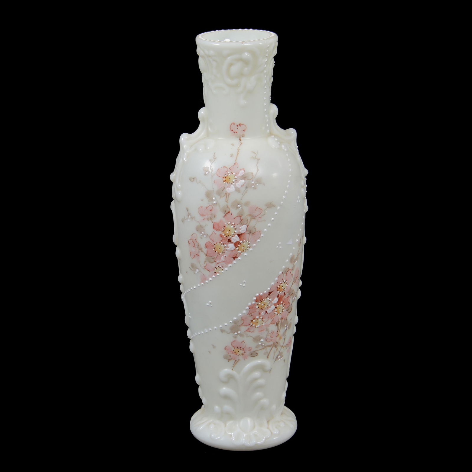 Vase, Unmarked Wave Crest Art Glass (1 of 3)