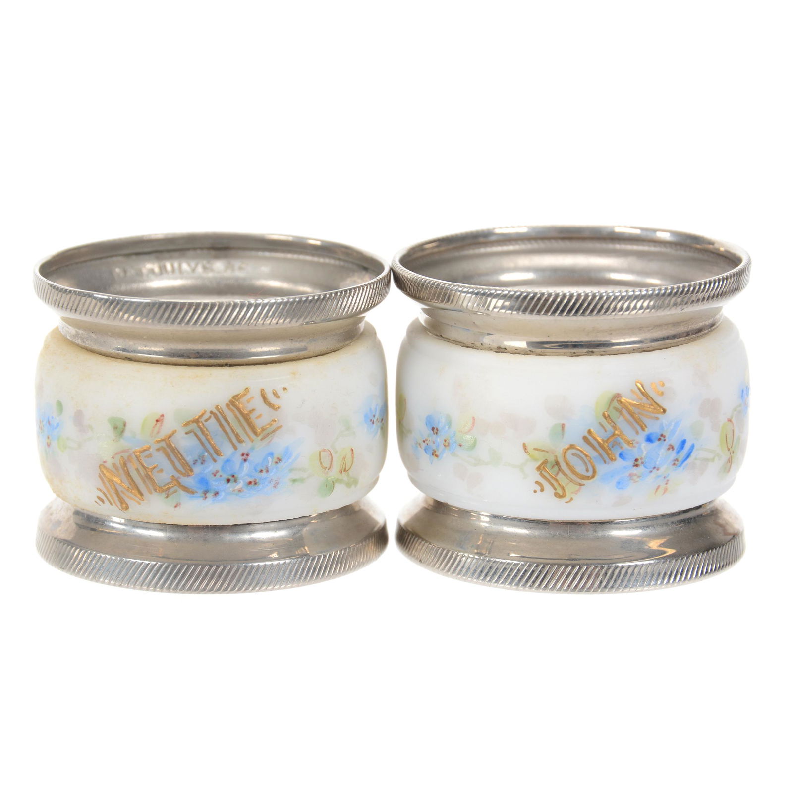 (2) Napkin Rings, Unmarked Wave Crest Art Glass (1 of 3)