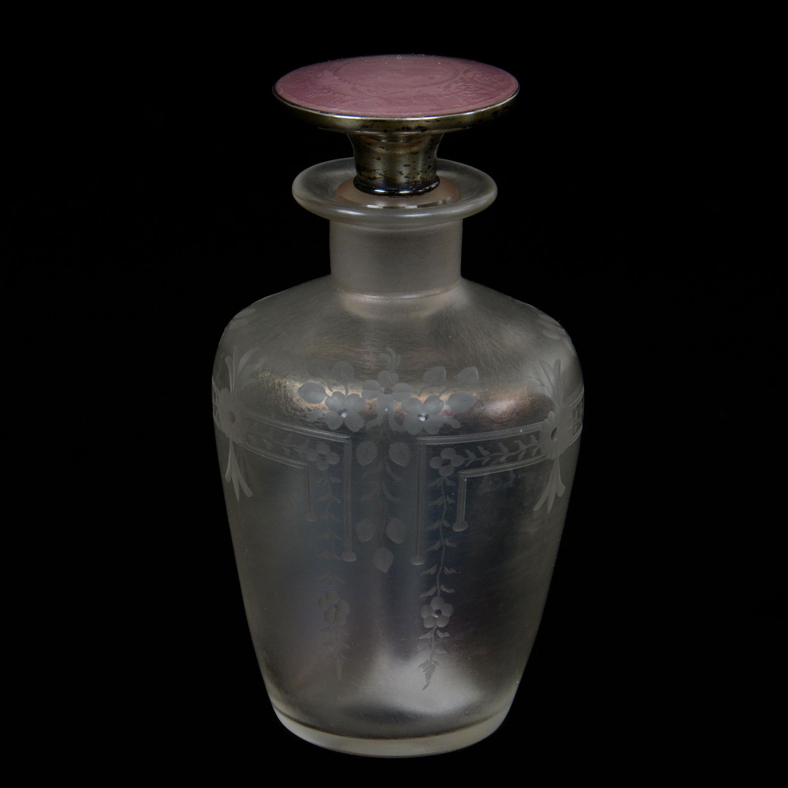 Perfume Bottle Signed Hawkes, Sterling Stopper (1 of 5)