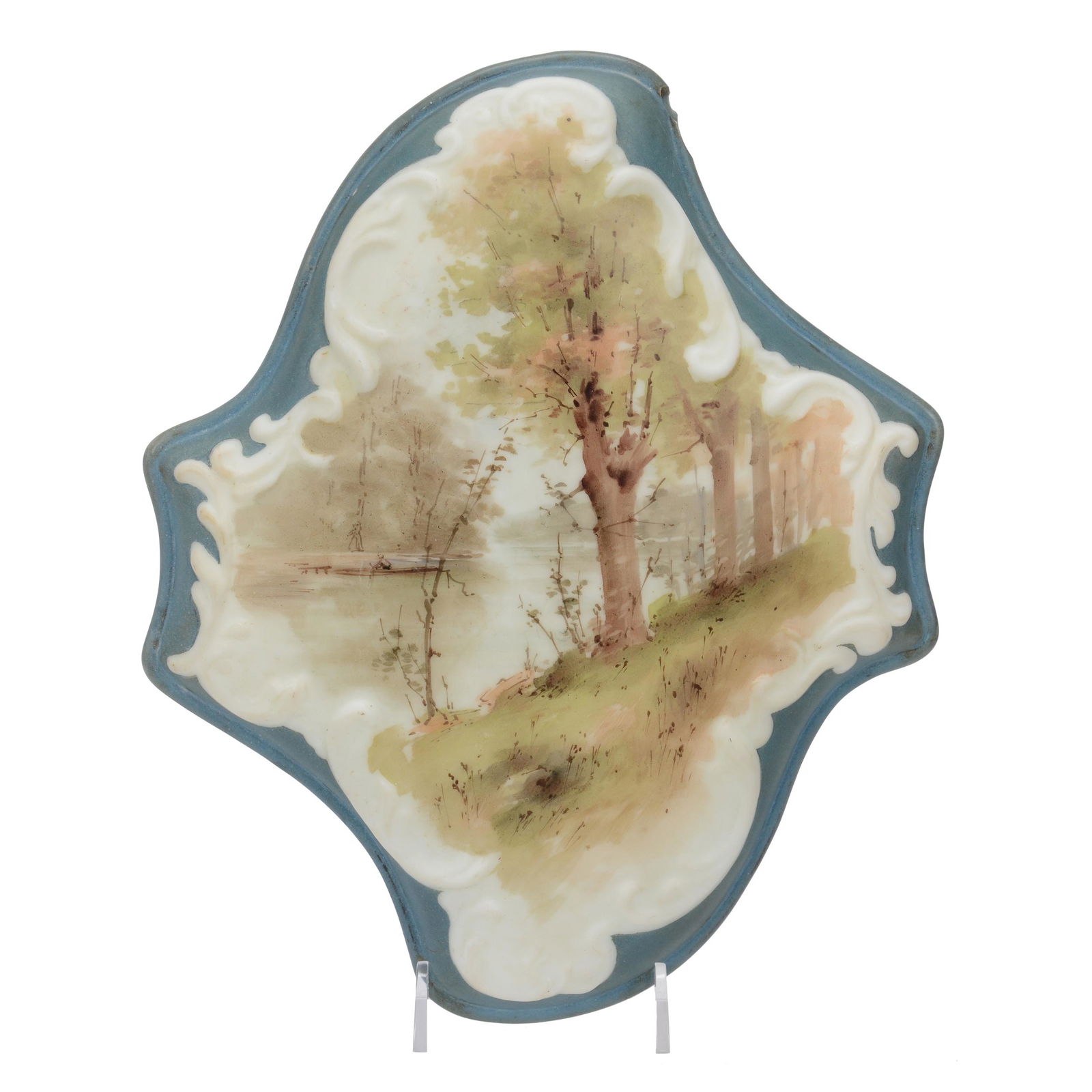 Wall Plaque, Unmarked Wave Crest Art Glass (1 of 3)