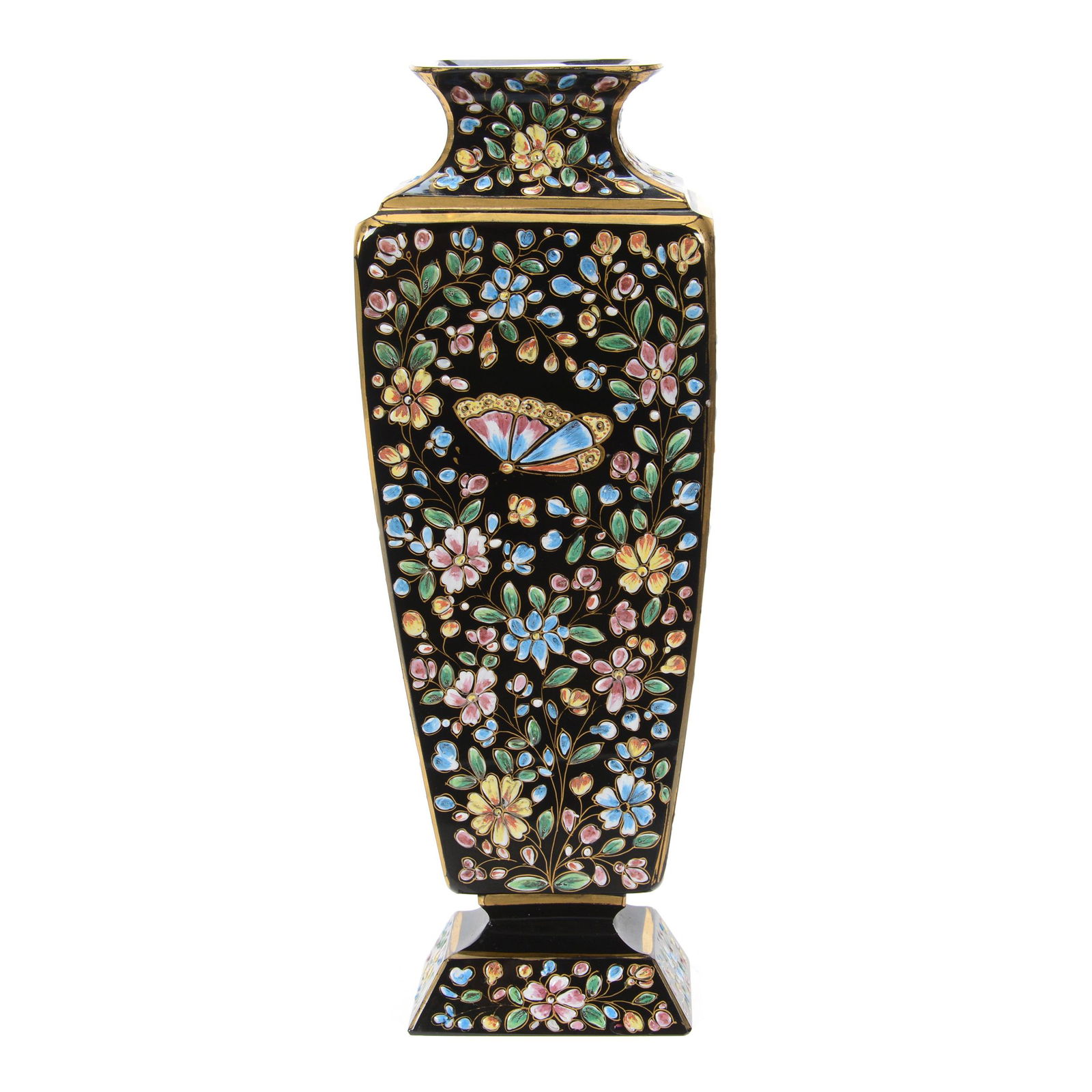 Pedestal Vase, Unmarked Moser Art Glass (1 of 5)