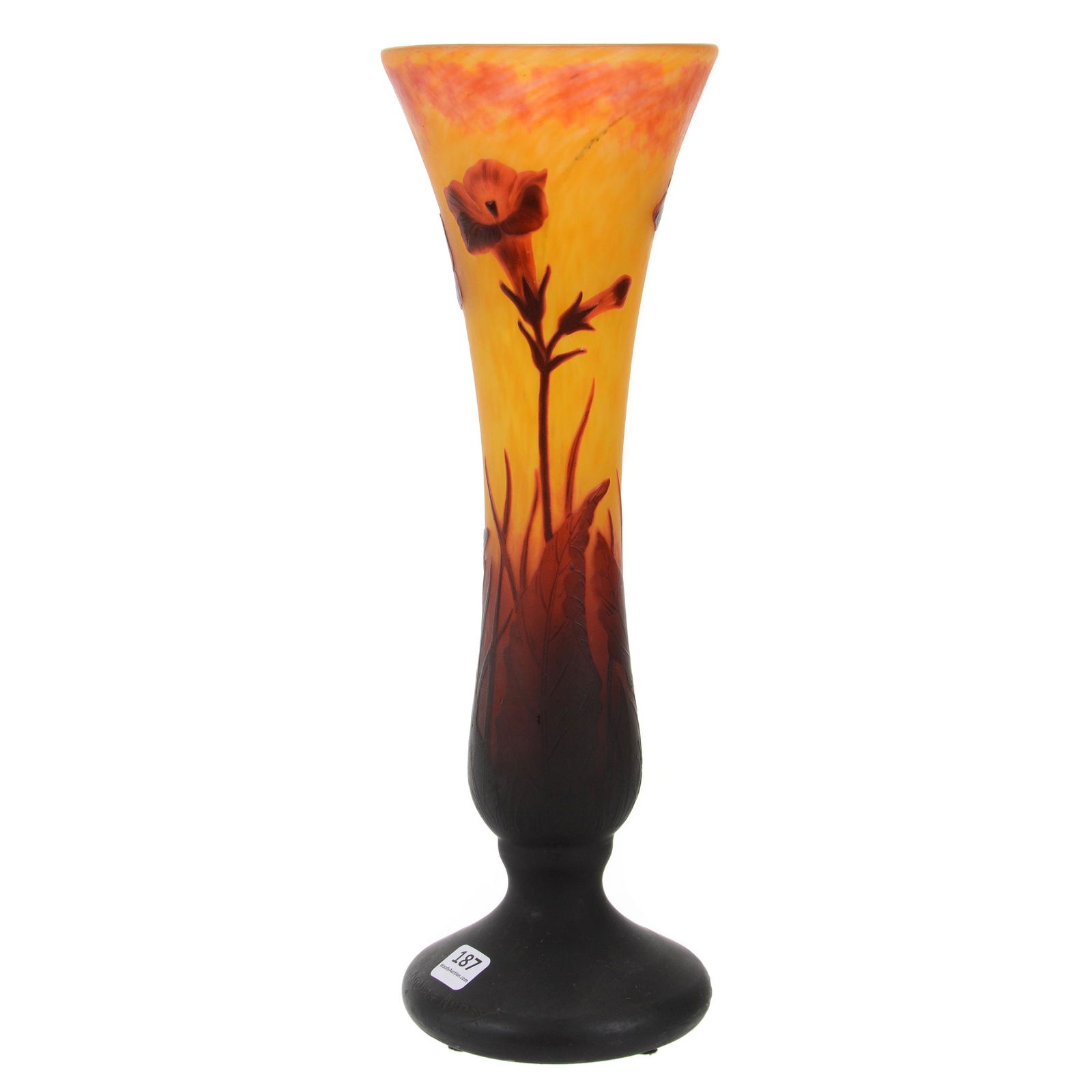 Pedestal Vase Signed Daum Nancy French Cameo (1 of 4)