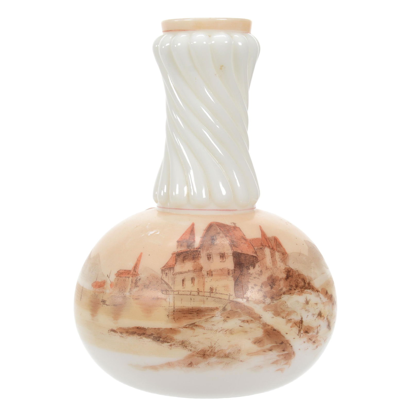 Water Carafe, Unmarked Wave Crest Art Glass (1 of 3)