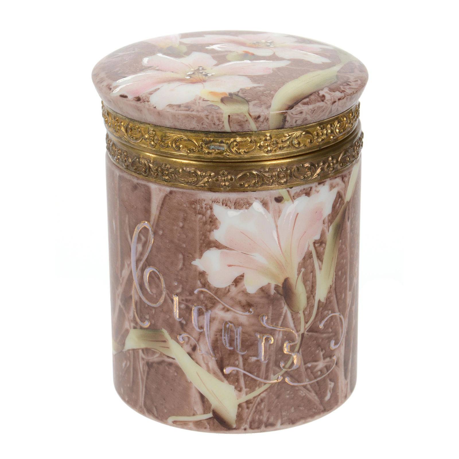 "Cigars" Humidor Marked Kelva Art Glass (1 of 4)