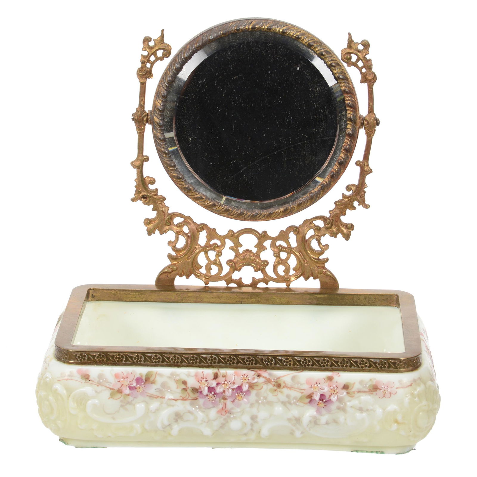 Mirrored Dresser Tray, Wave Crest Banner Mark (1 of 3)