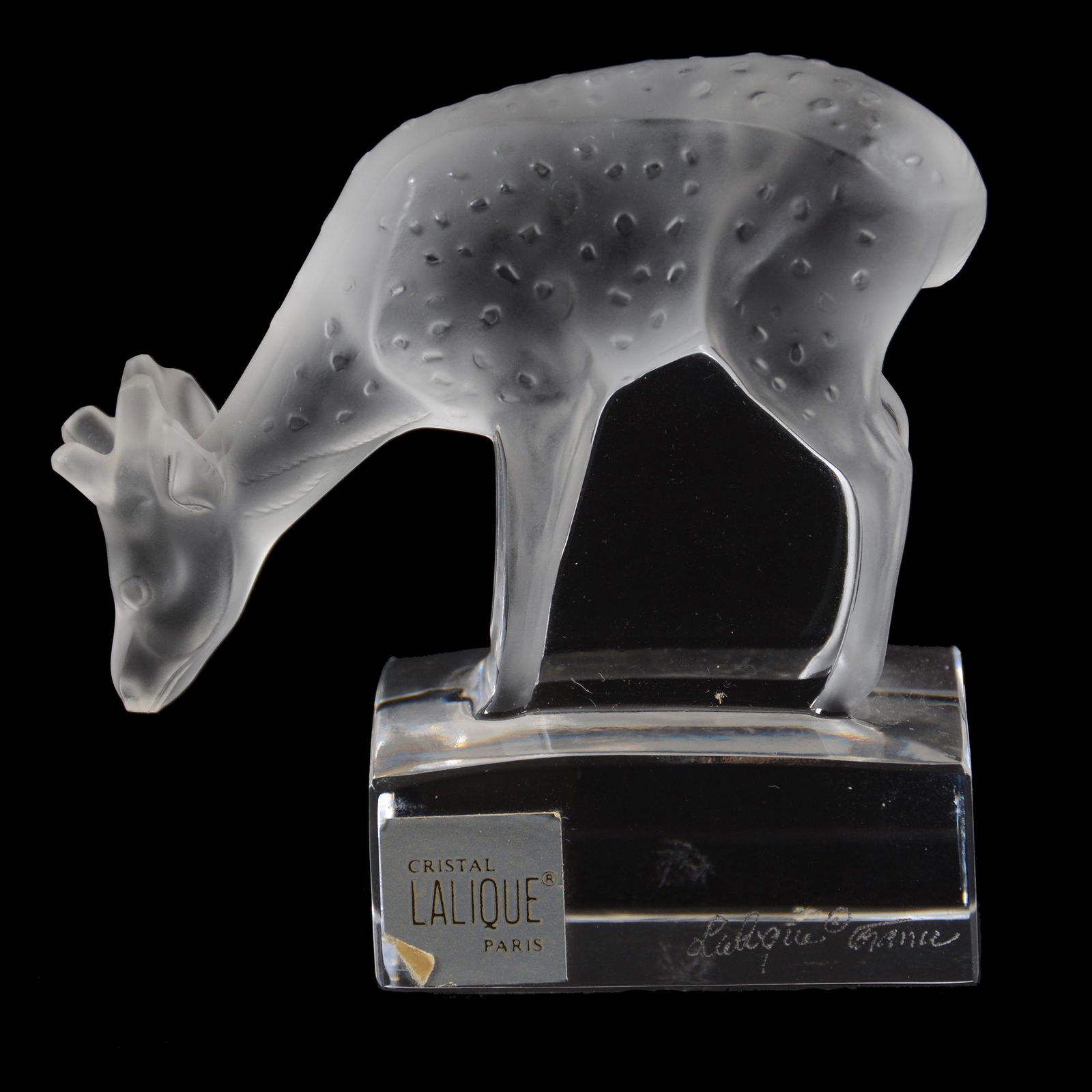 Deer Figurine Signed Lalique France Art Glass (1 of 3)