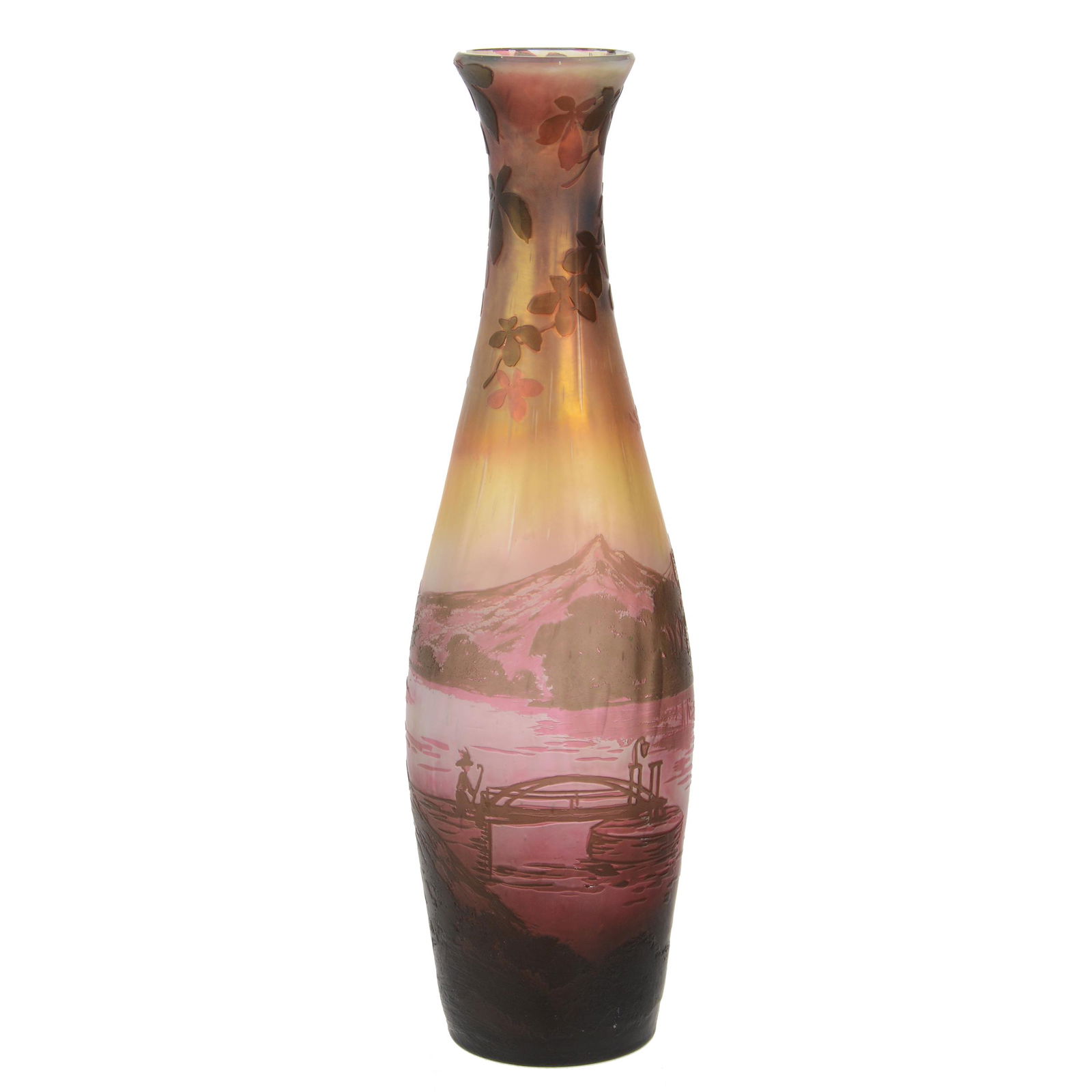 Vase Signed De Vez French Cameo Art Glass (1 of 4)