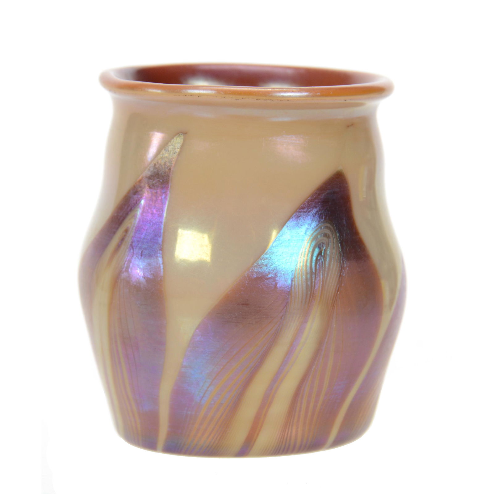 Vase, Unmarked Tiffany Style Art Glass (1 of 3)