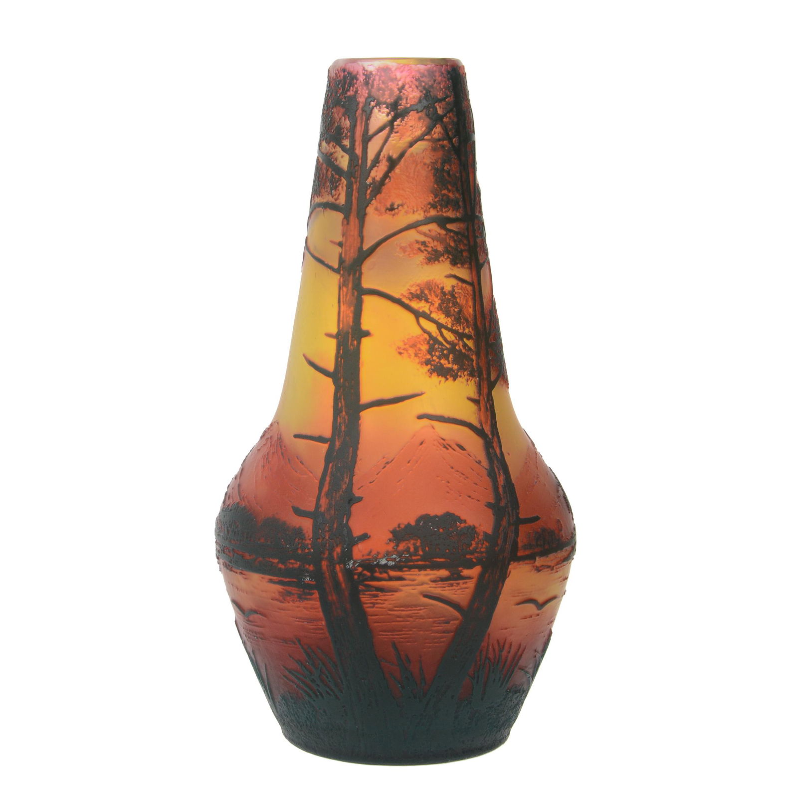 Vase Signed De Vez French Cameo Art Glass (1 of 4)