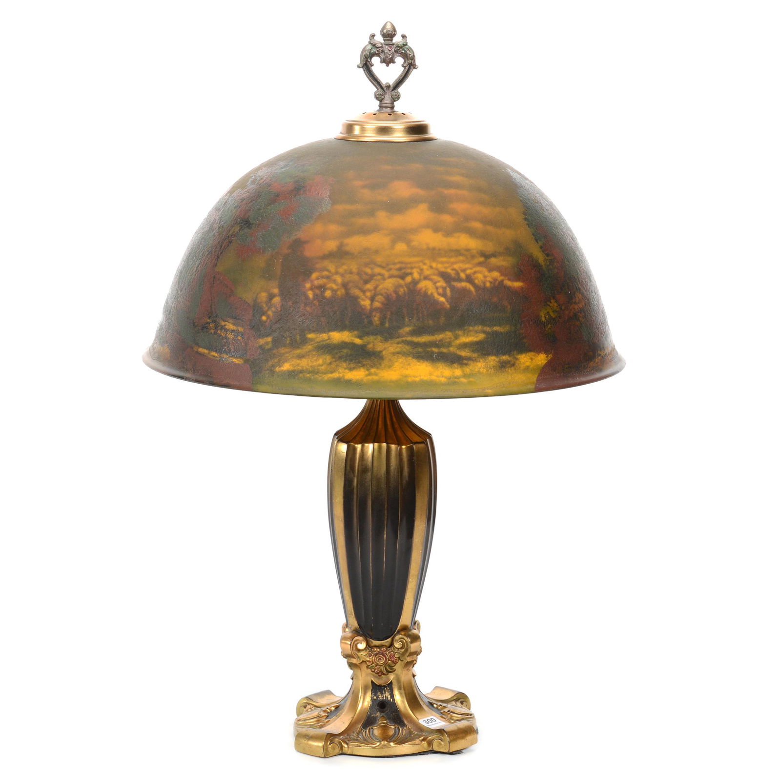 Table Lamp By Pittsburgh Lamp Co, Reverse Painted (1 of 8)