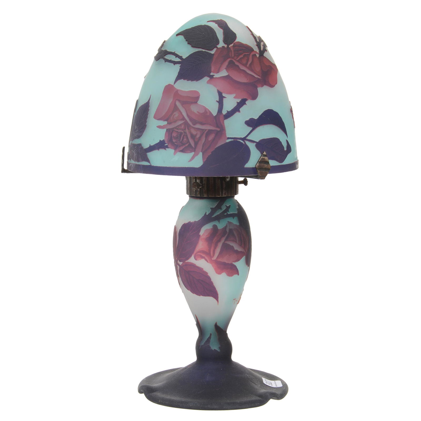 Boudoir Lamp Signed Muller Fres Luneville Cameo Glass (1 of 5)