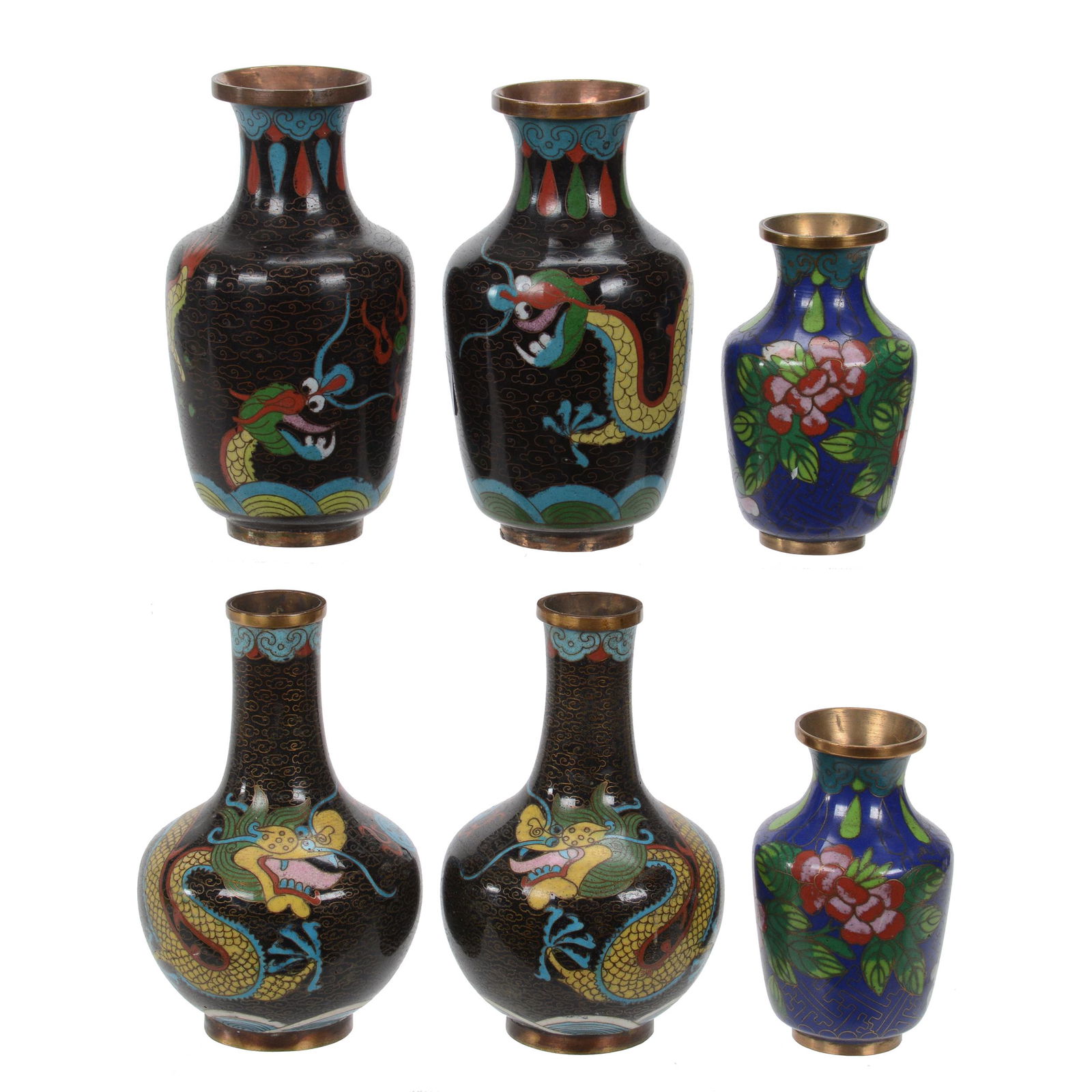 Three Pair Of Cloisonne Vases (1 of 3)