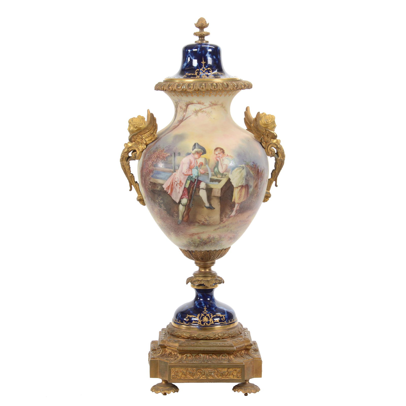 Pedestal Covered Urn Marked Sevres (1 of 8)
