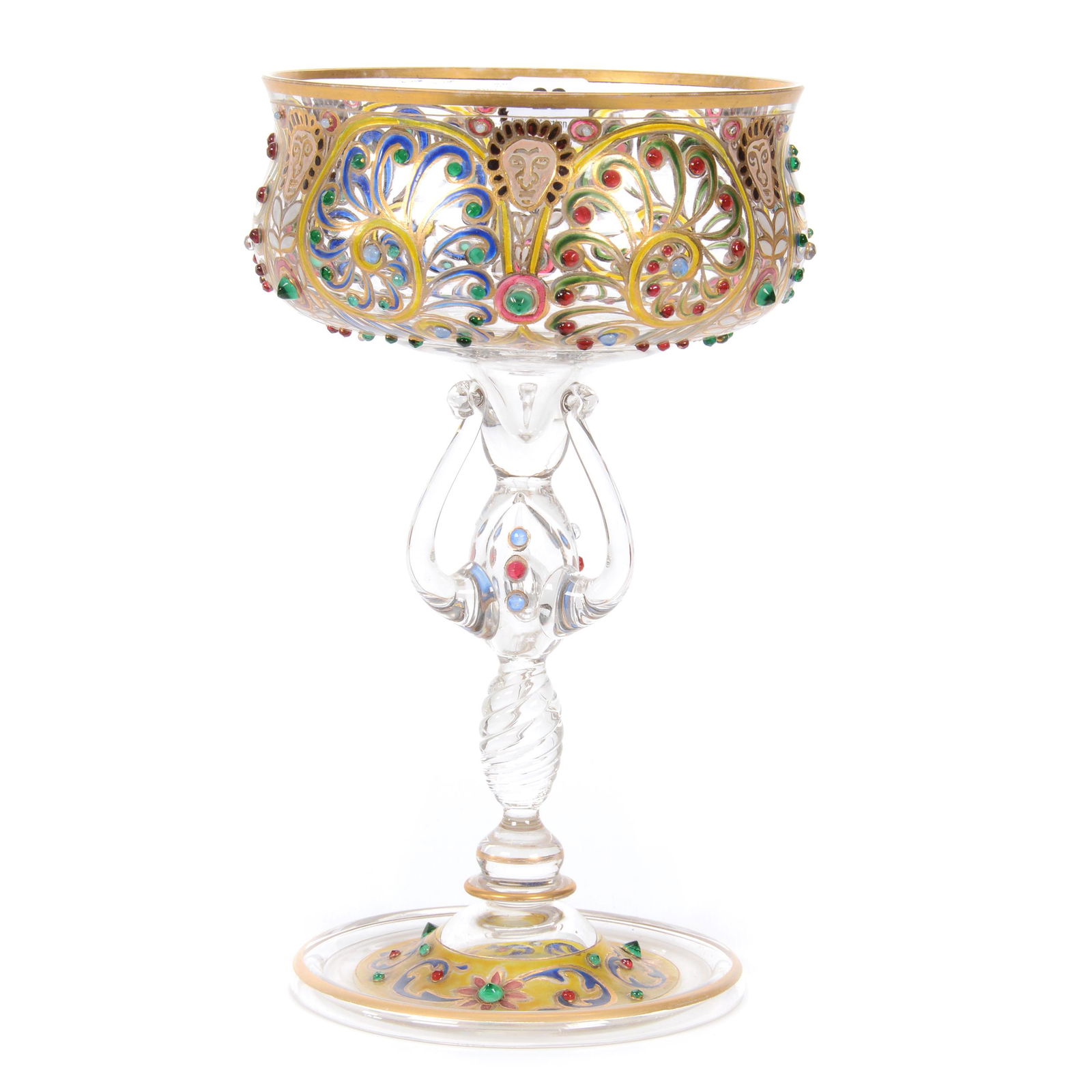 Art Glass Compote By Fritz Heckert, Ca. 1890's (1 of 3)
