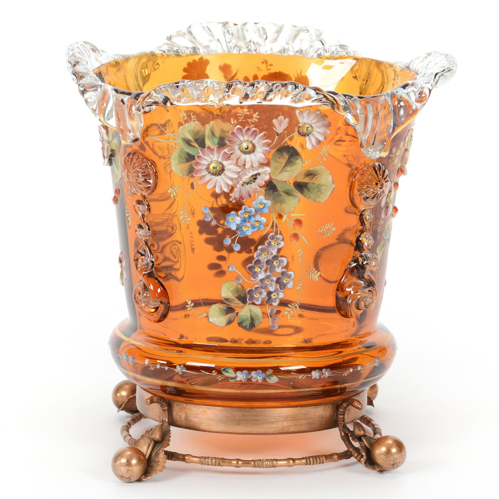 Vase, Unmarked Moser Style Art Glass (1 of 5)