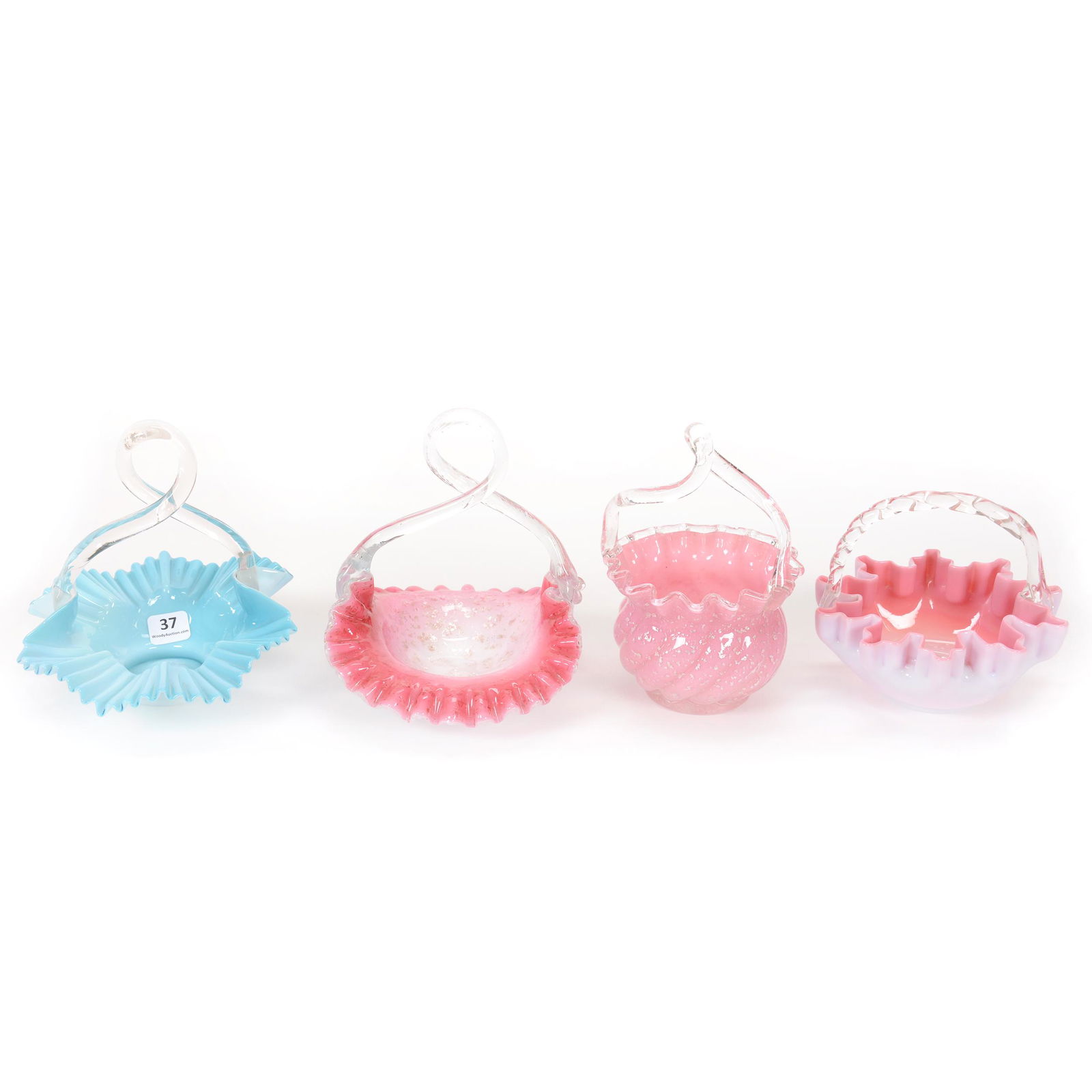 (4) Baskets, Cased Art Glass (1 of 3)