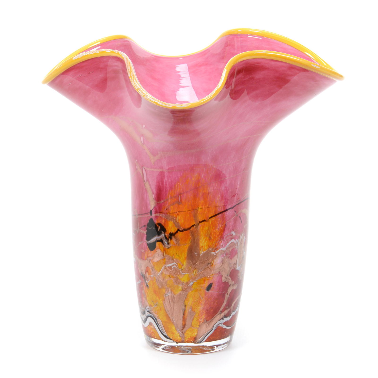 Vase, Contemporary French Art Glass Titled Orchidee (1 of 4)