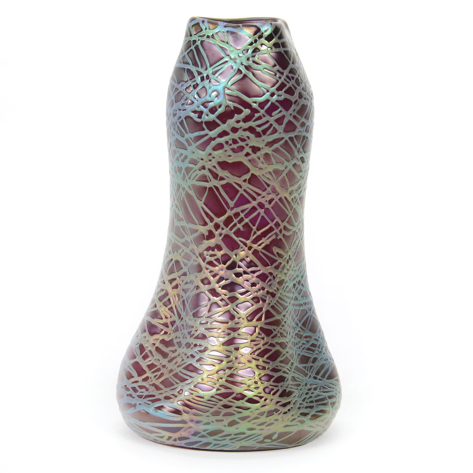 Vase By Kralik Art Glass, Silver Thread Design (1 of 3)