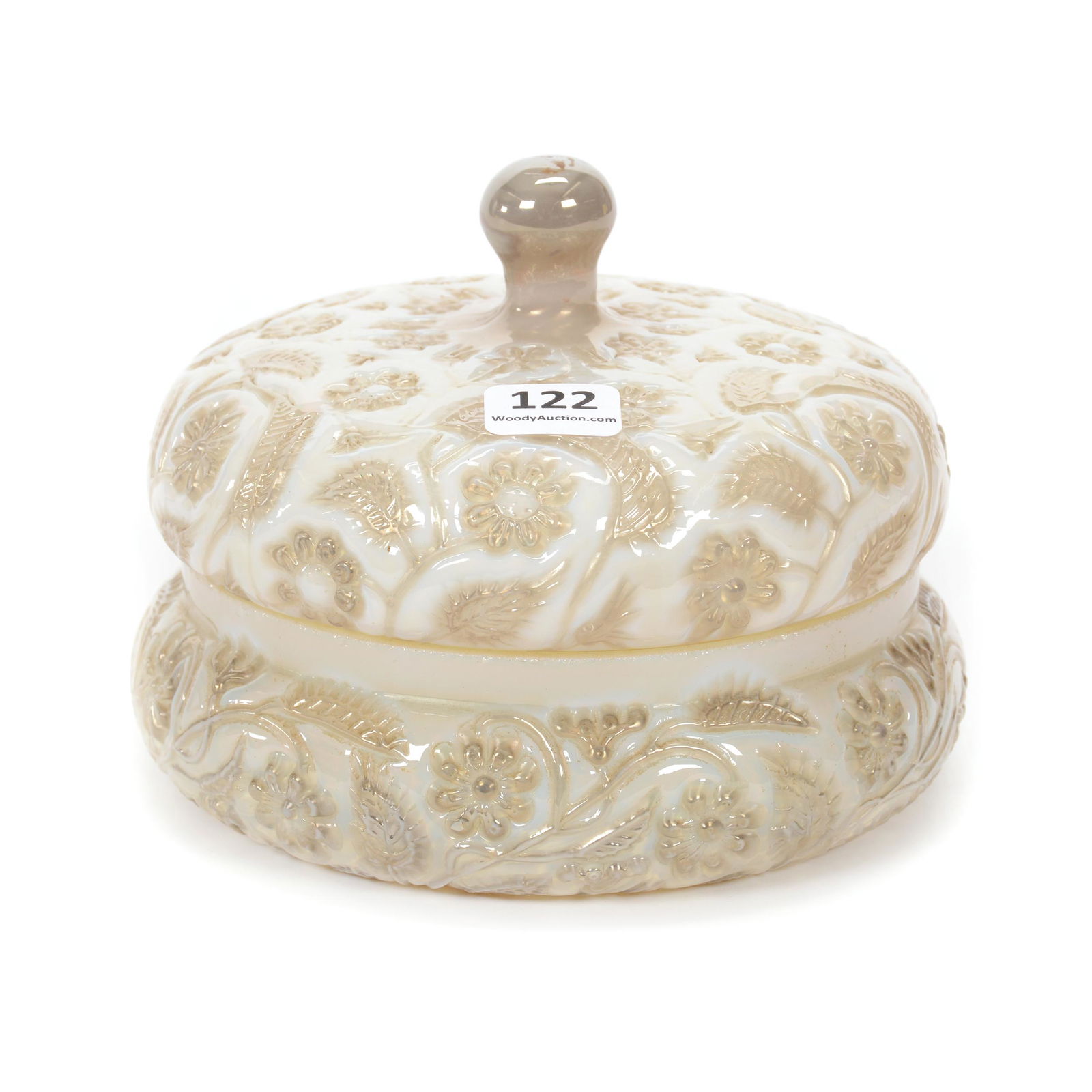 Powder Box, Findlay Onyx Platinum Art Glass (1 of 3)